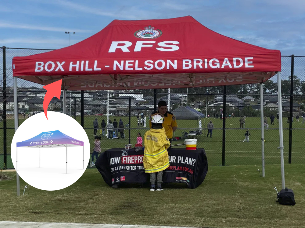 Where can I find affordable custom printed canopies for outdoor events?