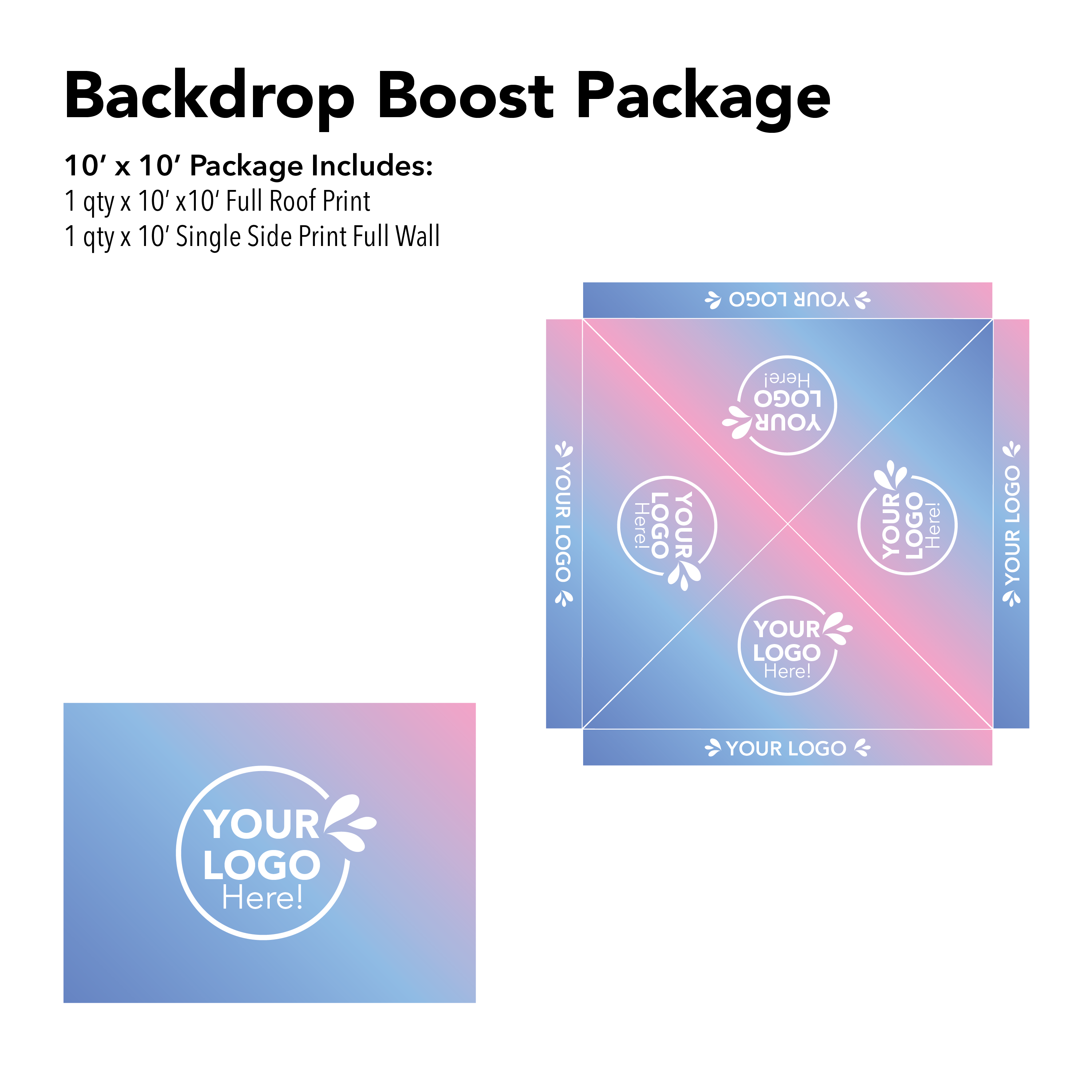 10’ x 10’ Custom Canopy | Backdrop Boost Package