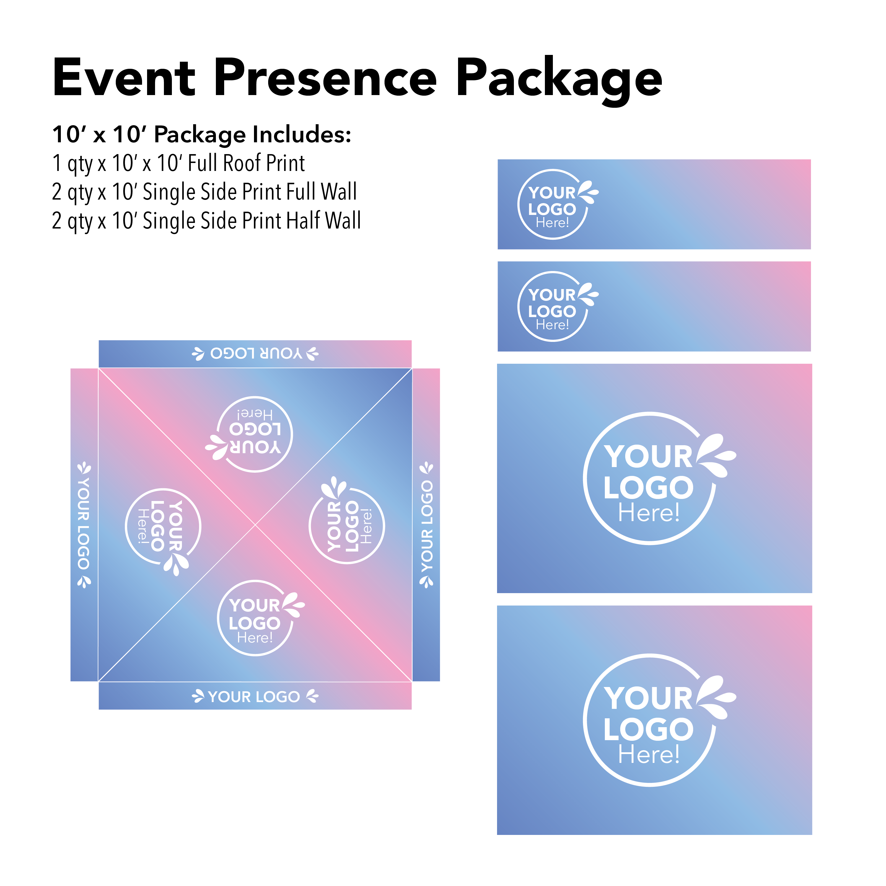 10x10 Custom Canopy Event Presence Package Details