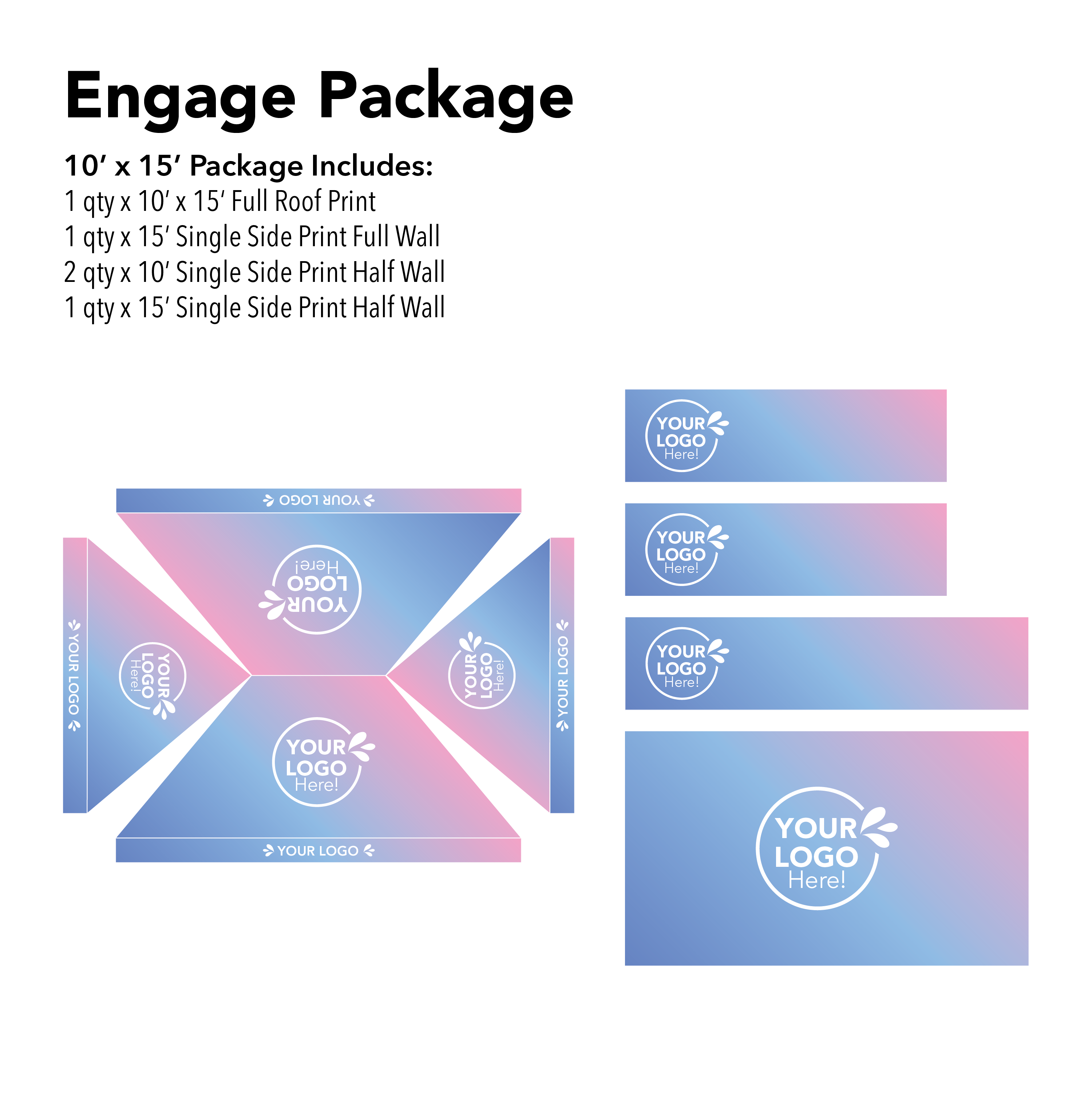 10’ x 15’ Custom Canopy Flag Boost Package Details