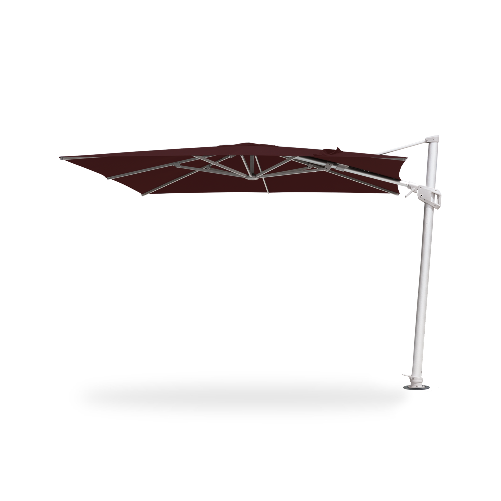10×10 Cantilever 100 Series Umbrella in Burgundy - Base Plate with Dynabolts
