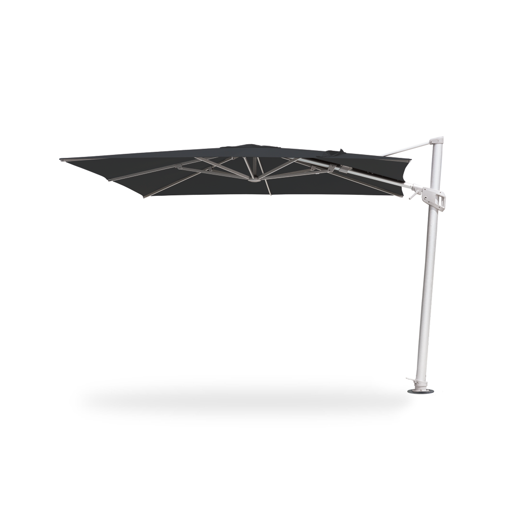 10×10 Cantilever 100 Series Umbrella in Charcoal - Base Plate with Dynabolts