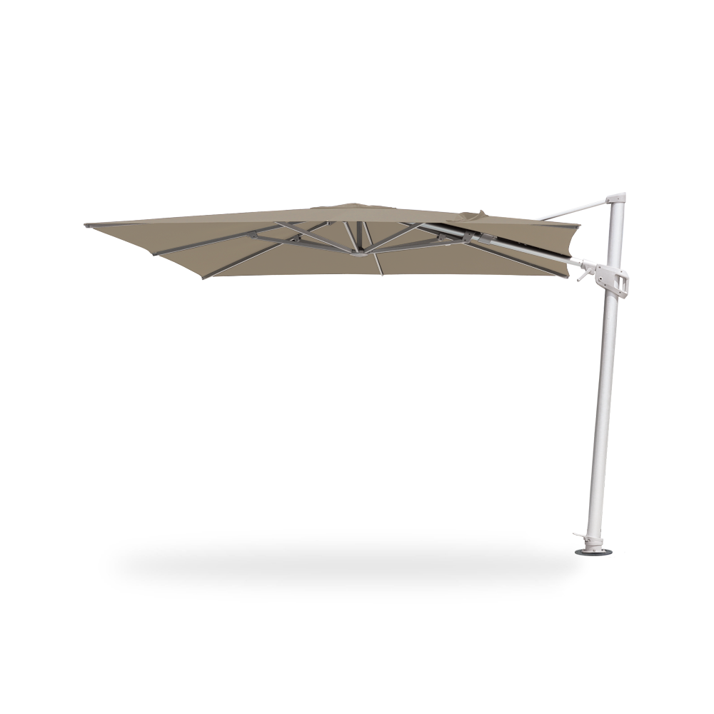 10×10 Cantilever 100 Series Umbrella in Khaki - Base Plate with Dynabolts