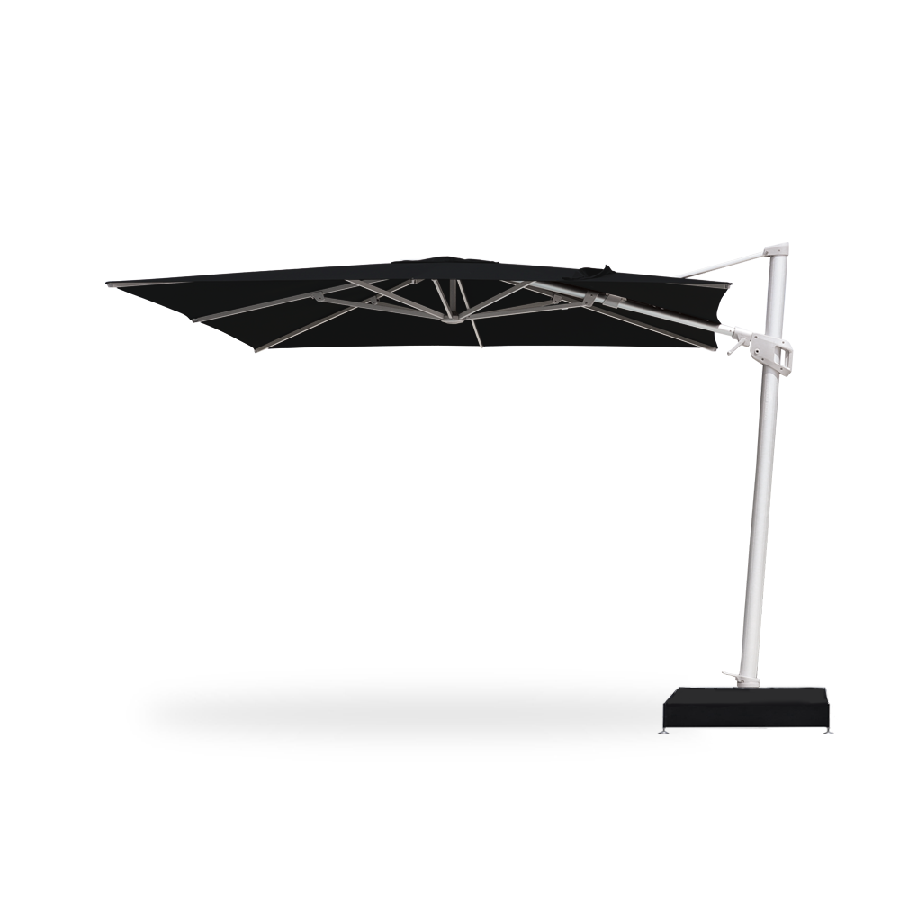 10×10 Cantilever 100 Series Umbrella in Black - Base Plate with Water Weights