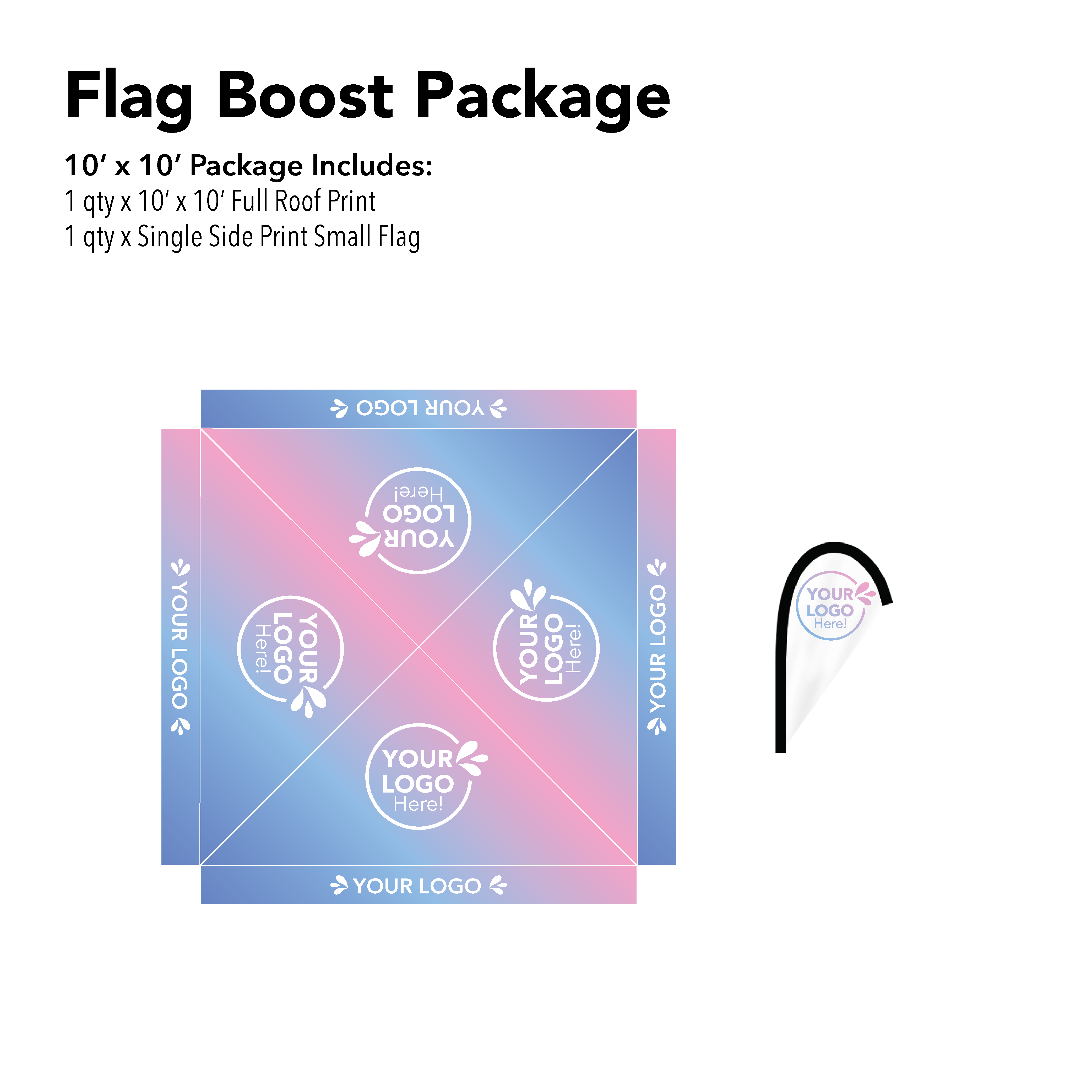 10x10 Custom Canopy | Flag Boost Package Details