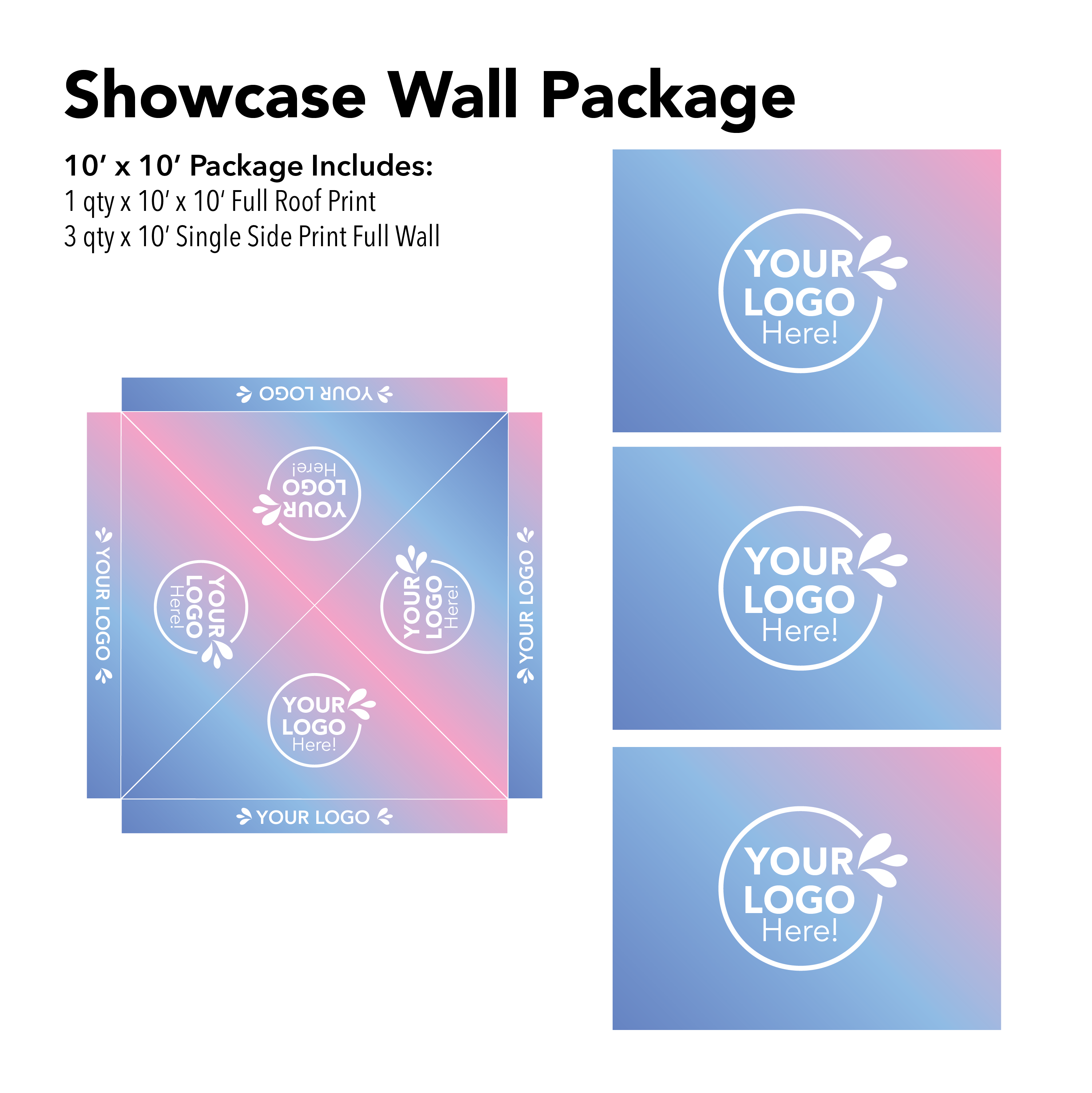 X5 10x10 Custom Canopy Showcase Wall Package Details