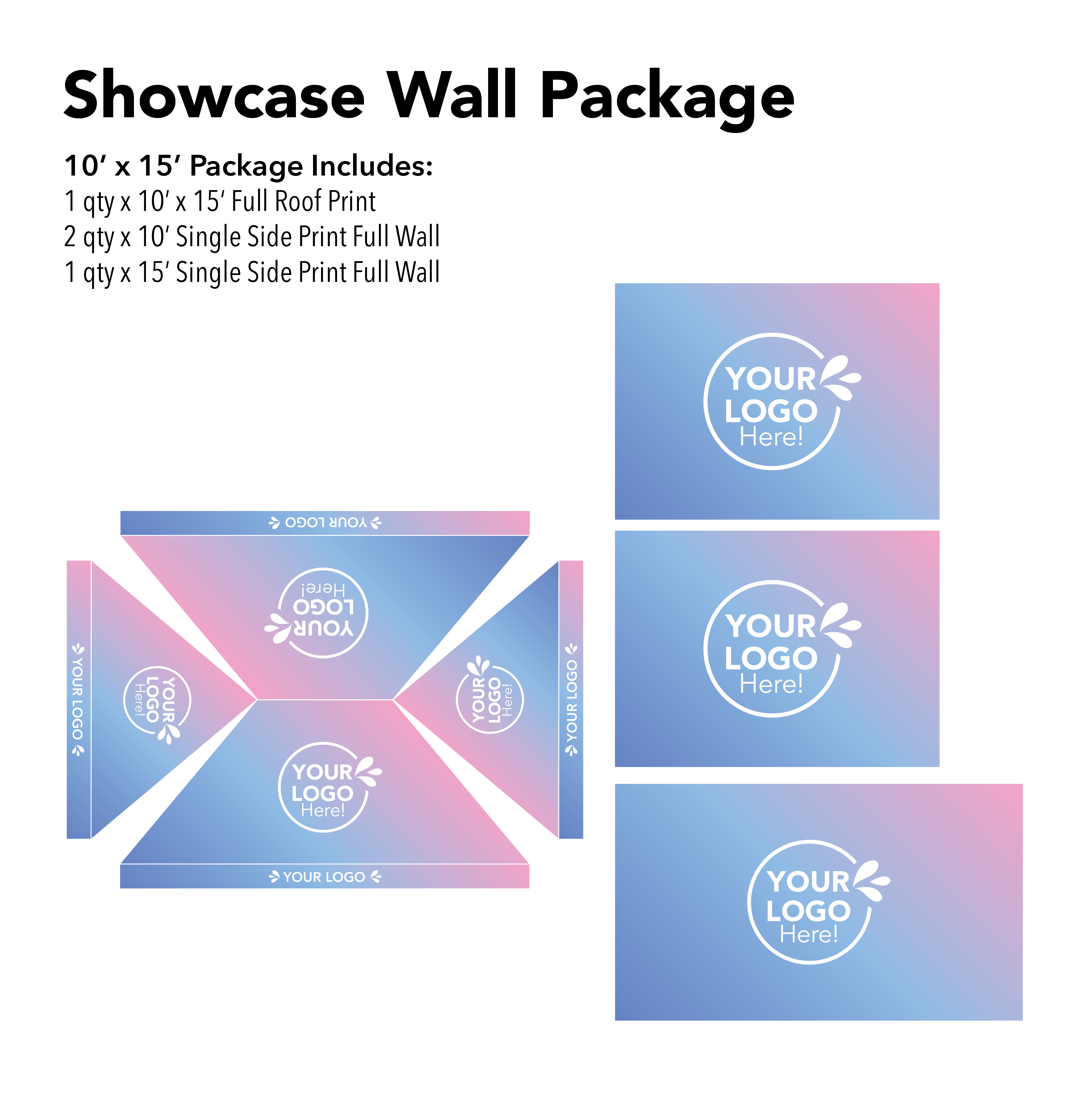 10’ x 15’ Custom Canopy Showcase Wall Package Details