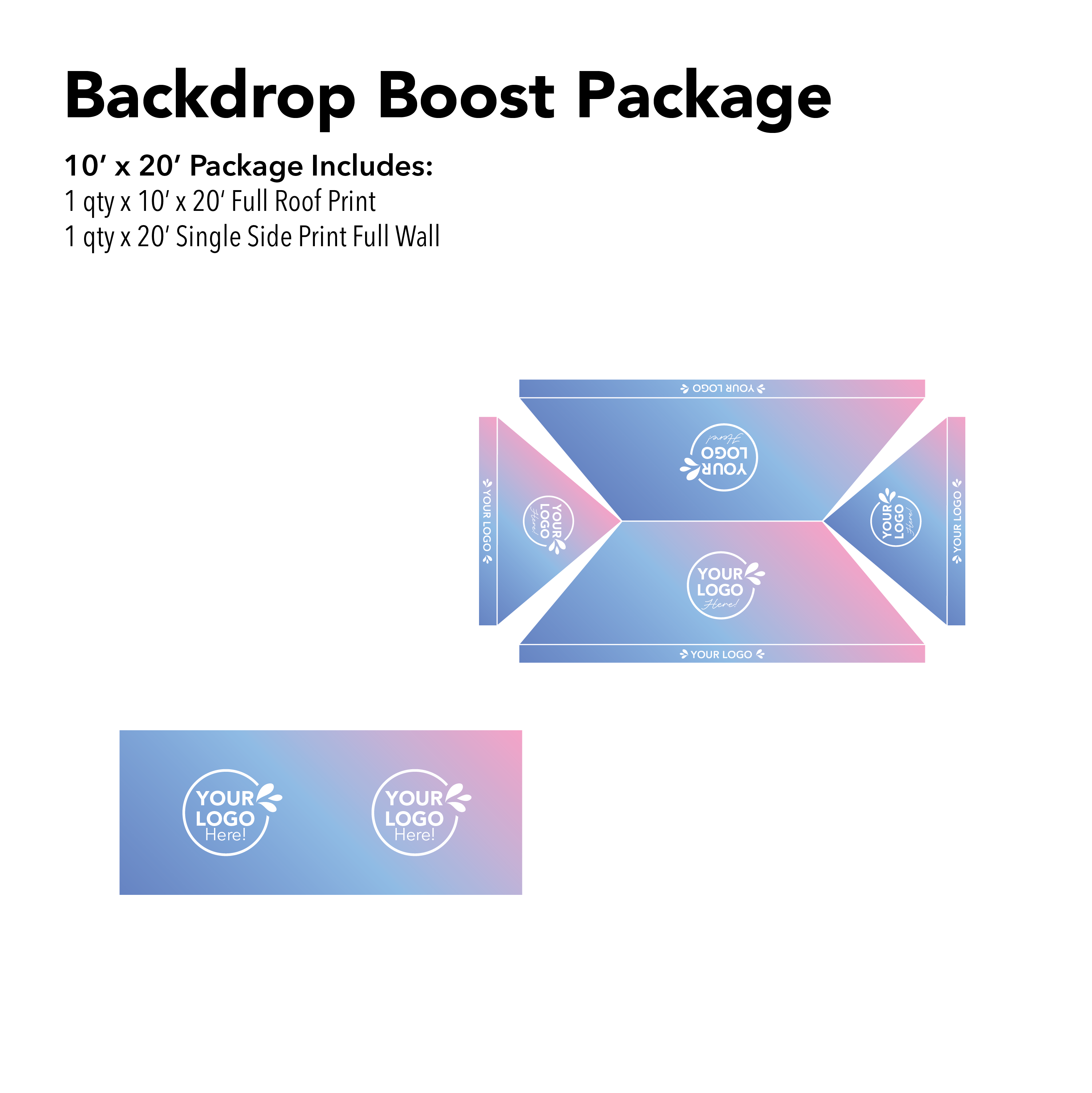 10x20 Custom Canopy Backdrop Boost Package Details