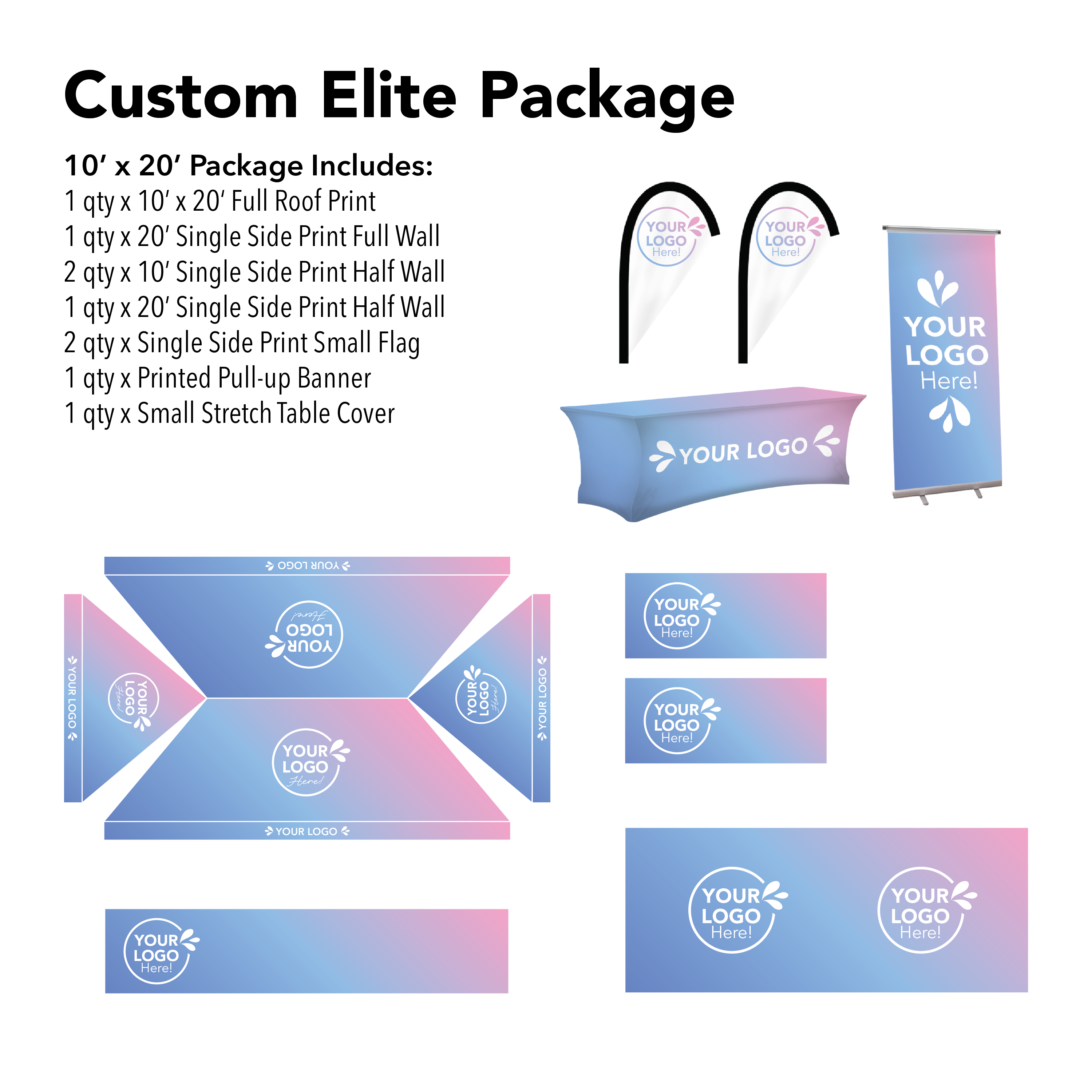 10x20 Custom Canopy Custom Elite Package Details