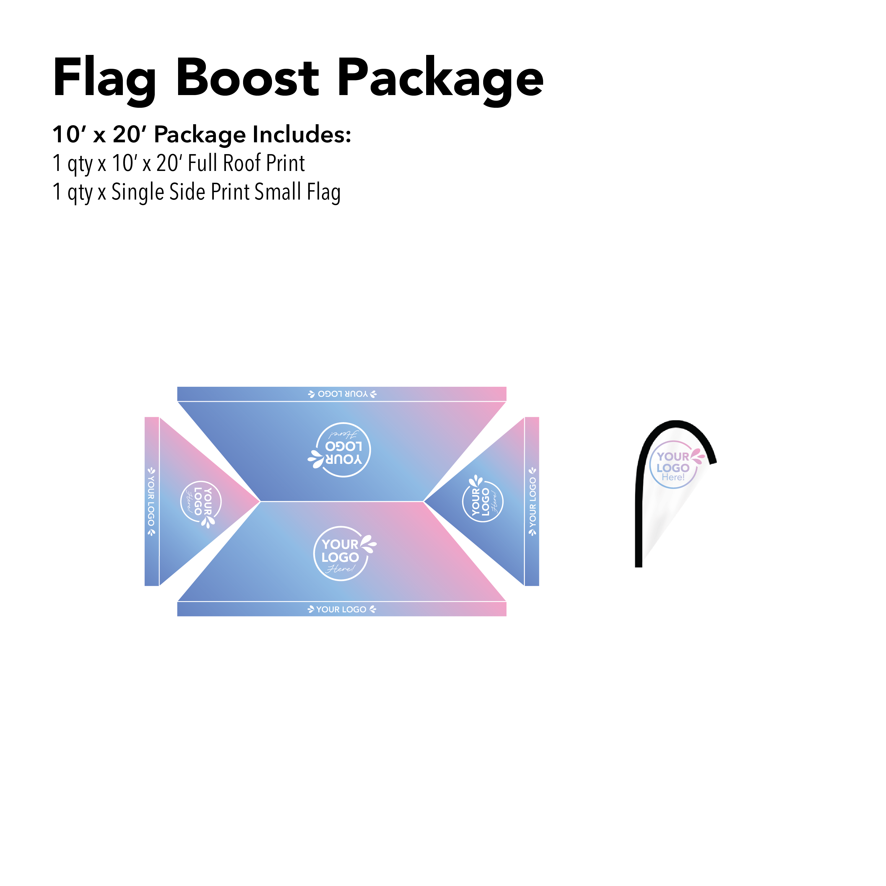 10x20 Custom Canopy Flag Boost Details