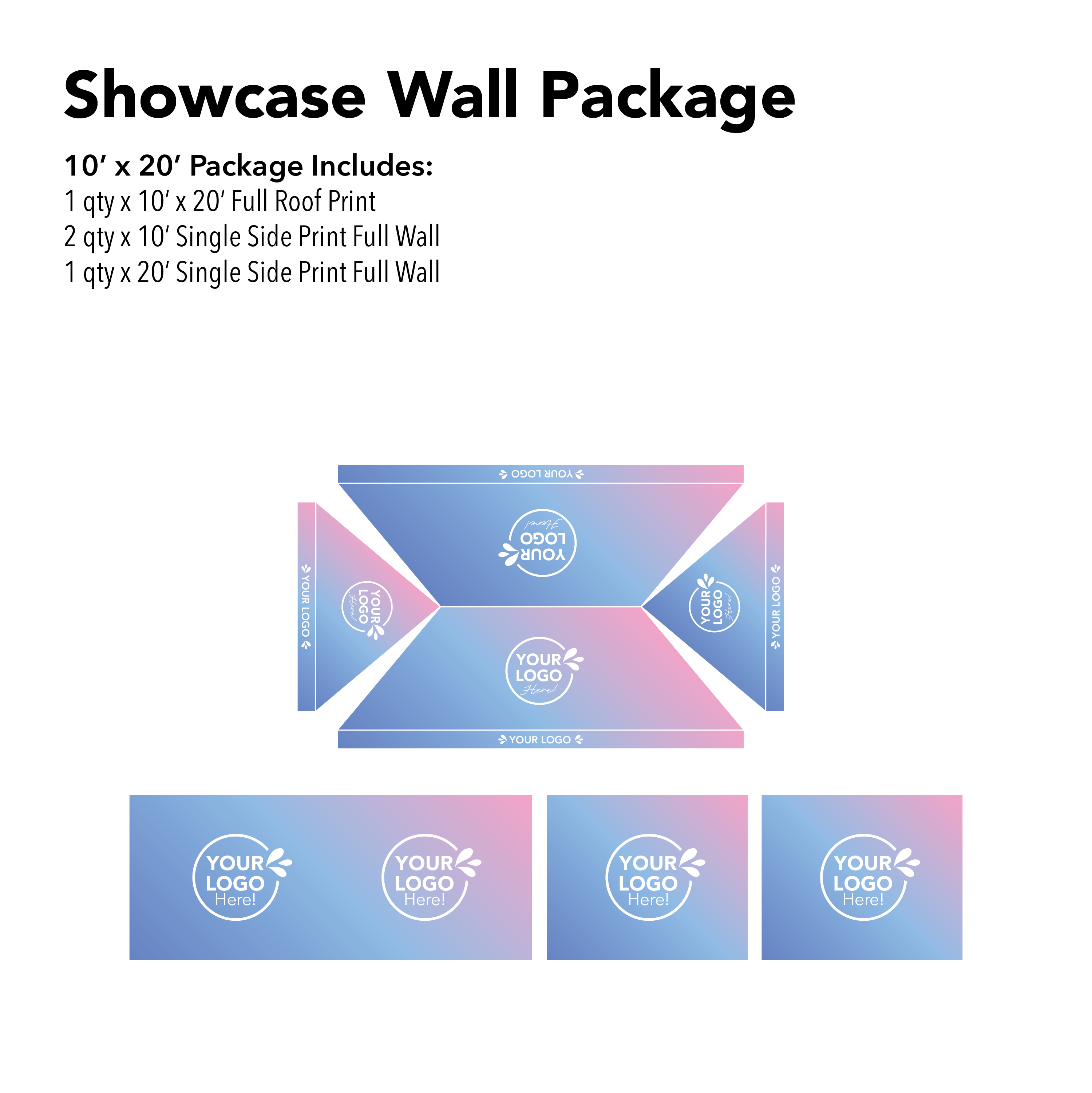 10’ x 20’ Custom Canopy | Showcase Wall Package