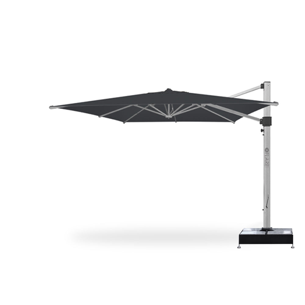 11' x 11' Cantilever Square Umbrellas Gray with Marble Weights