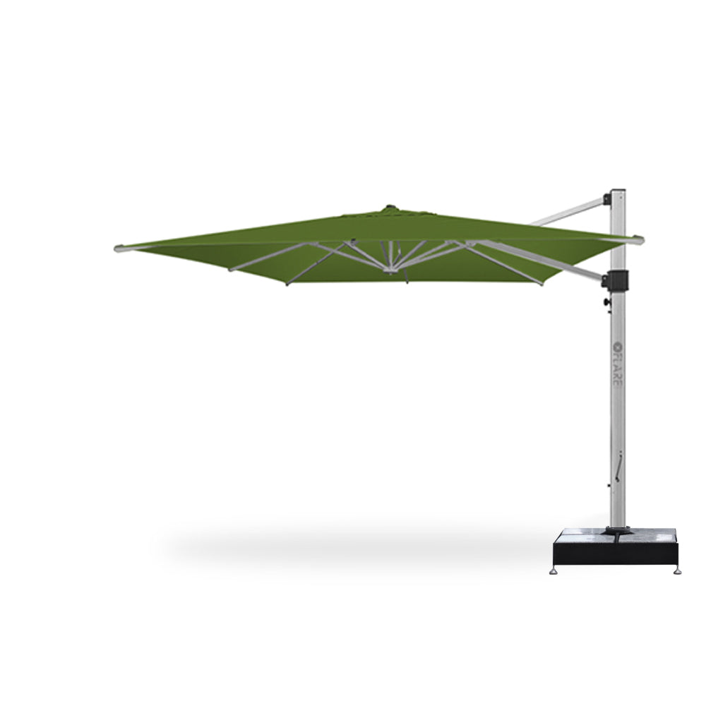 11' x 11' Cantilever Square Umbrellas Macaw with Marble Weights