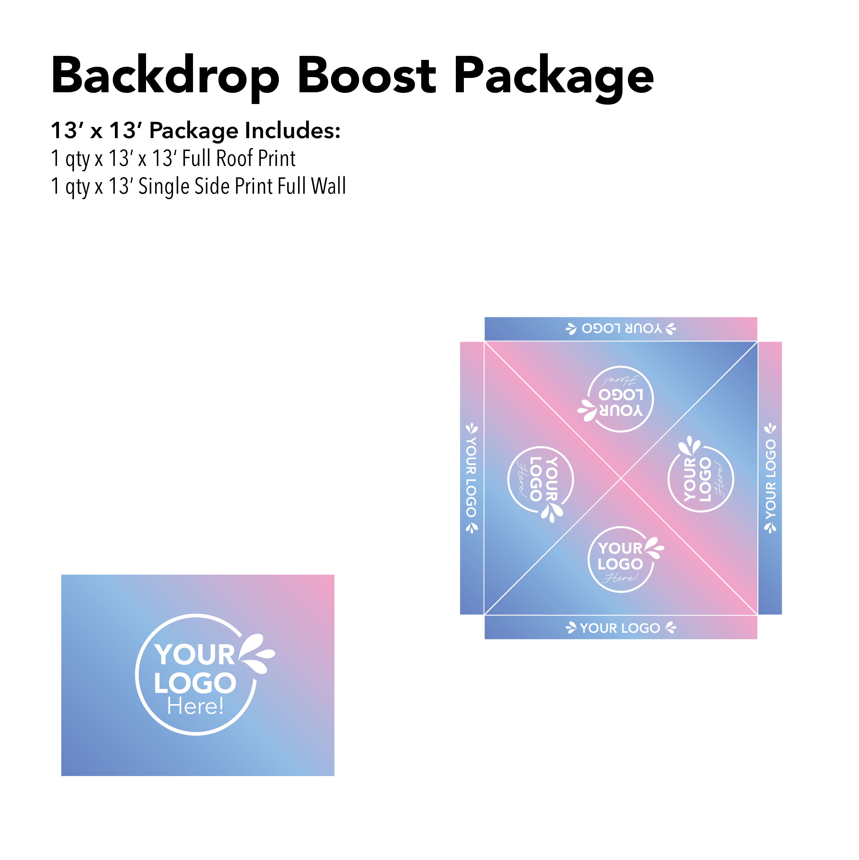 13x13 Custom Canopy Backdrop Boost Package Details