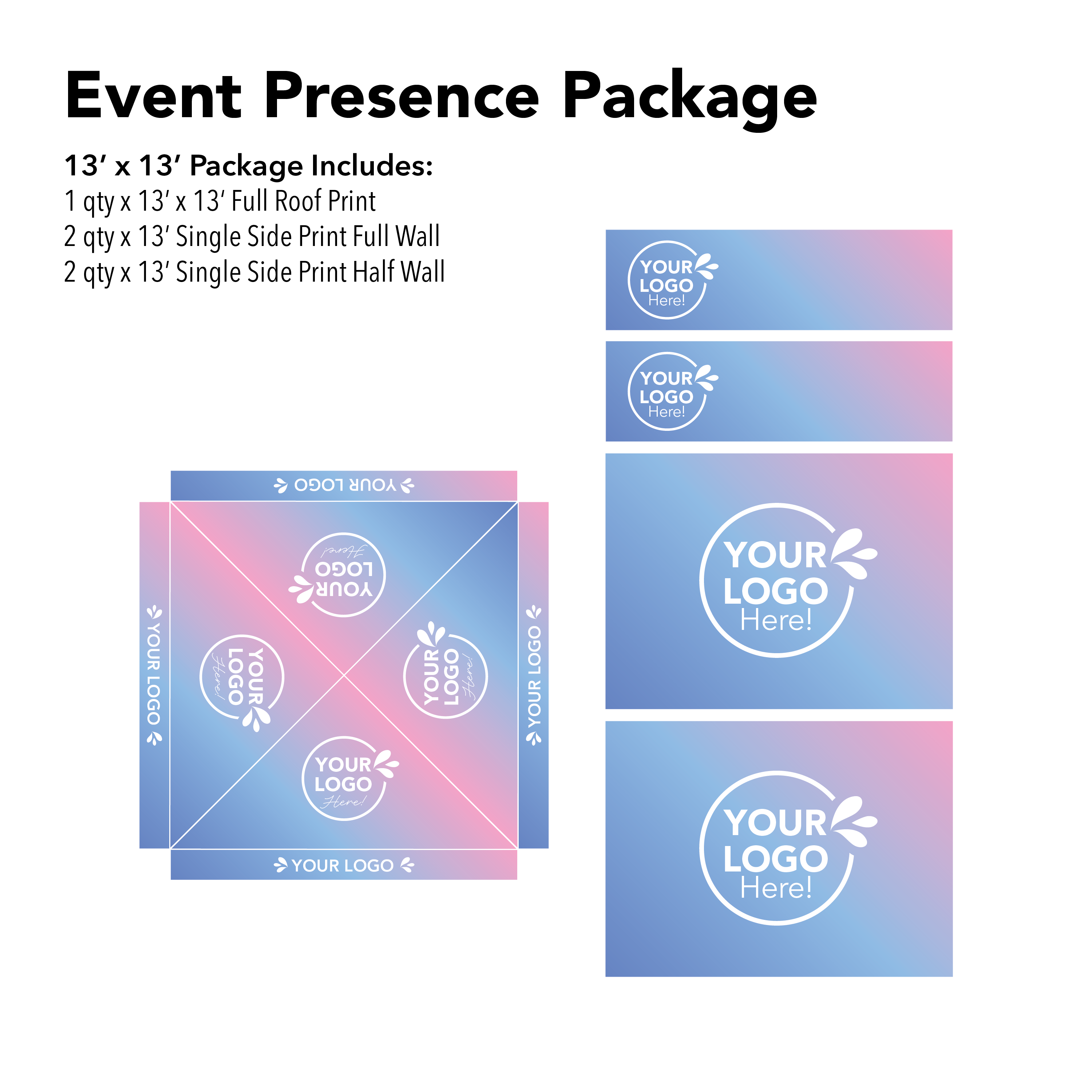 13x13 Custom Canopy Event Presence Package Details