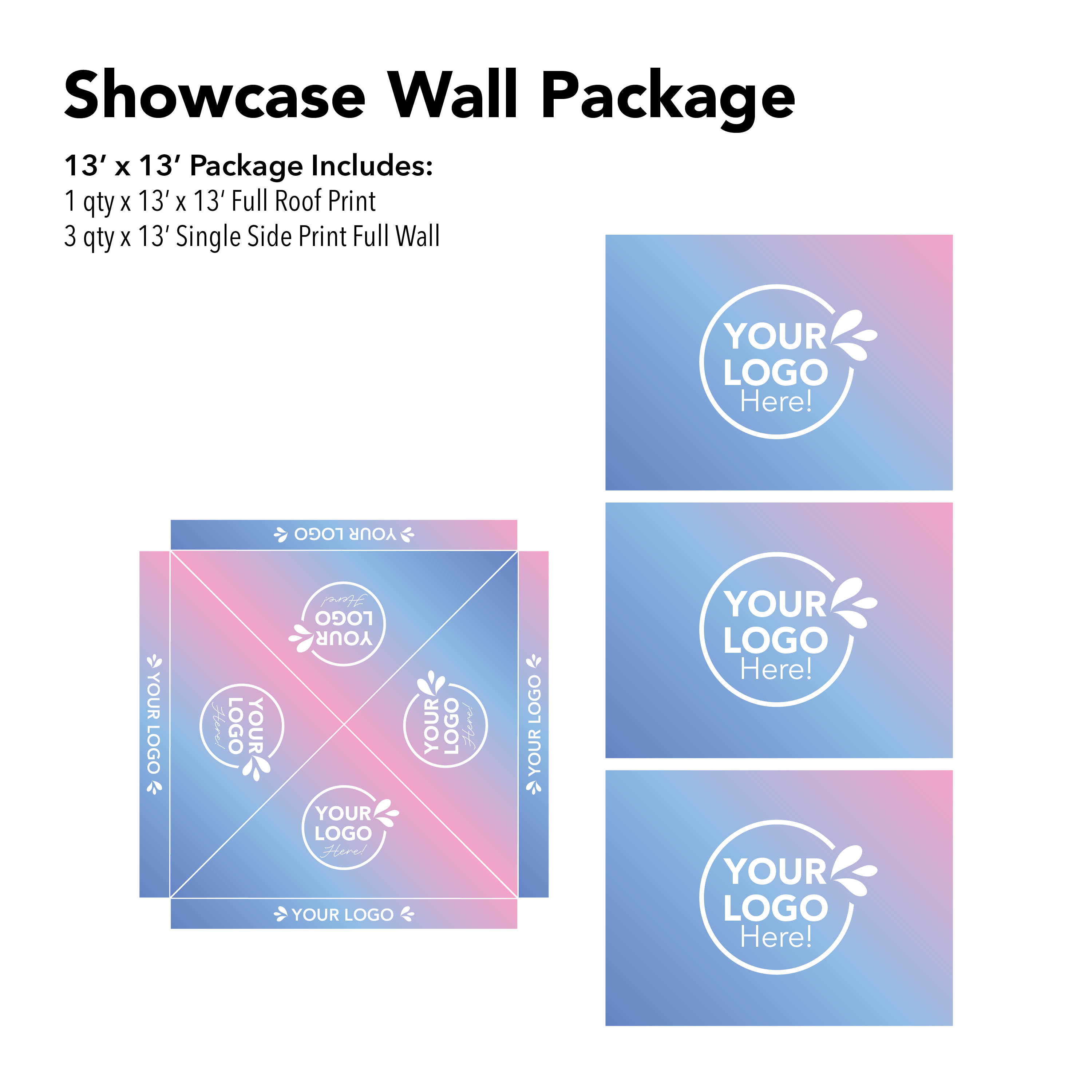 13x13 Custom Canopy Showcase Wall Package Details