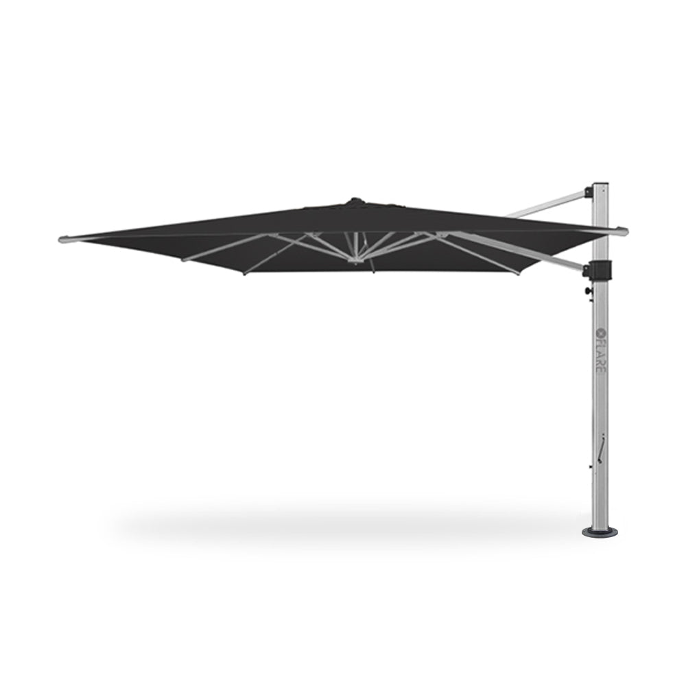 13' x 13' Cantilever Square Umbrellas in Charcoal with Marble Weights