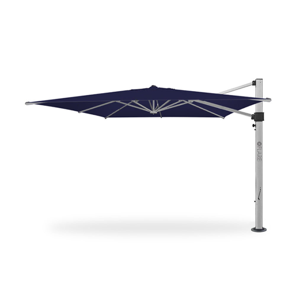 13' x 13' Cantilever Square Umbrellas in Navy with Marble Weights