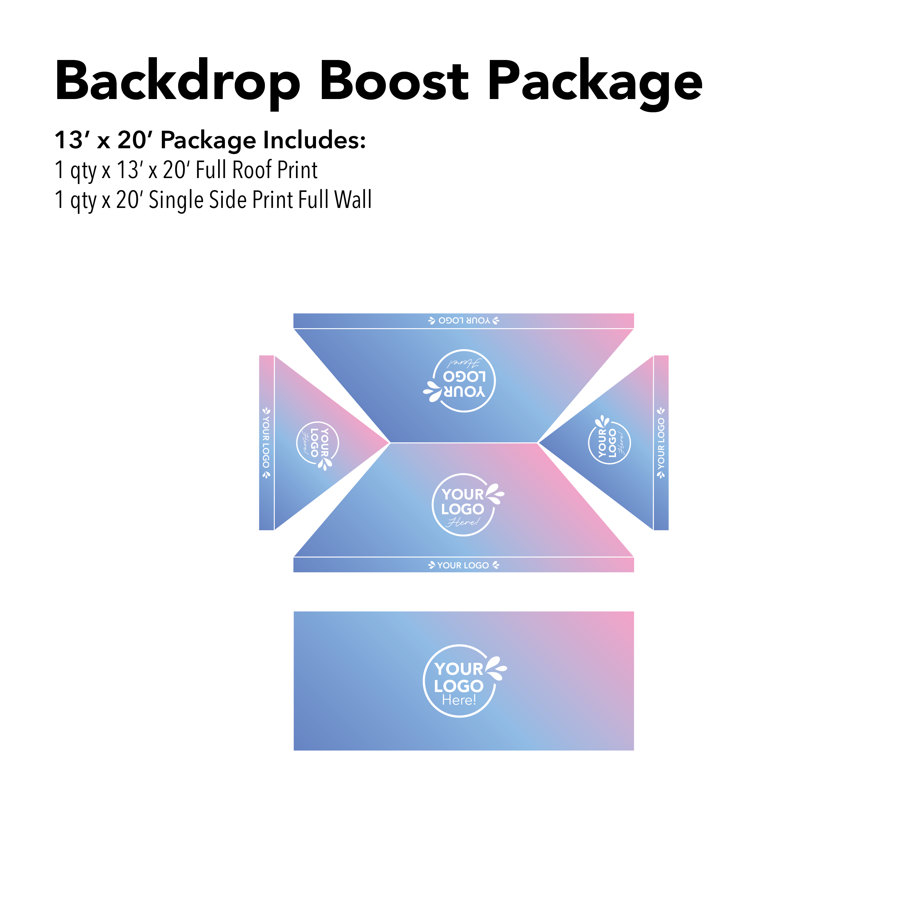 13x20 Custom Canopy Backdrop Boost Package Details