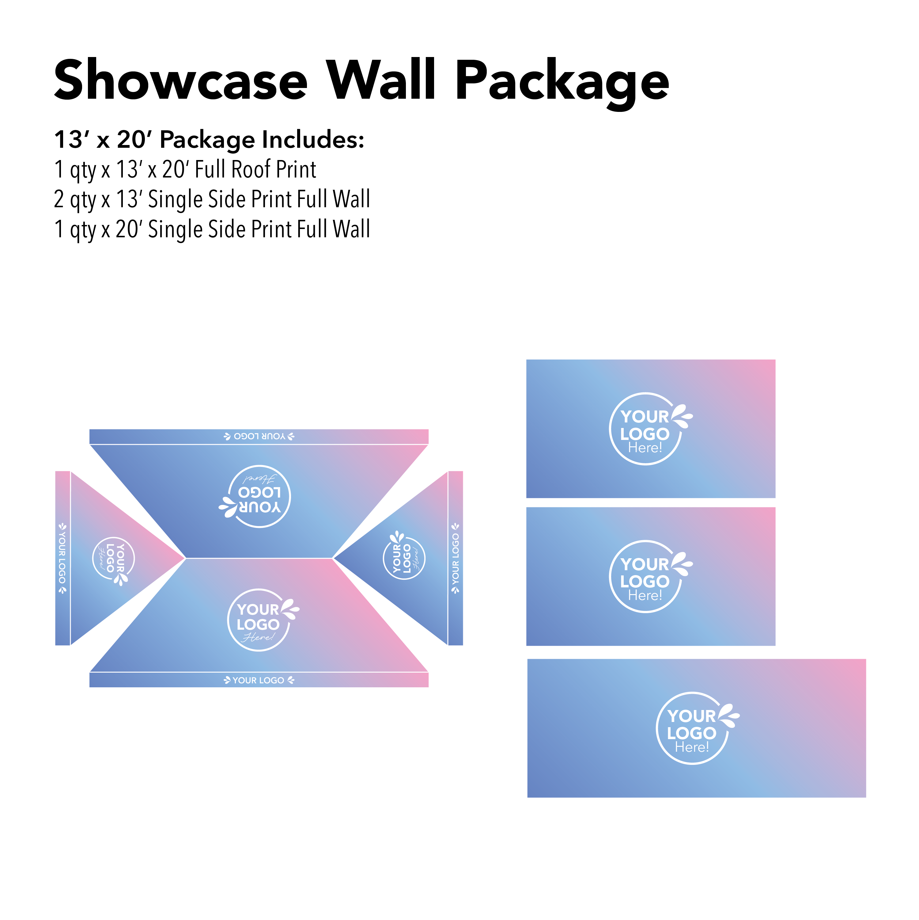 13x20 Custom Canopy Showcase Wall Package Details