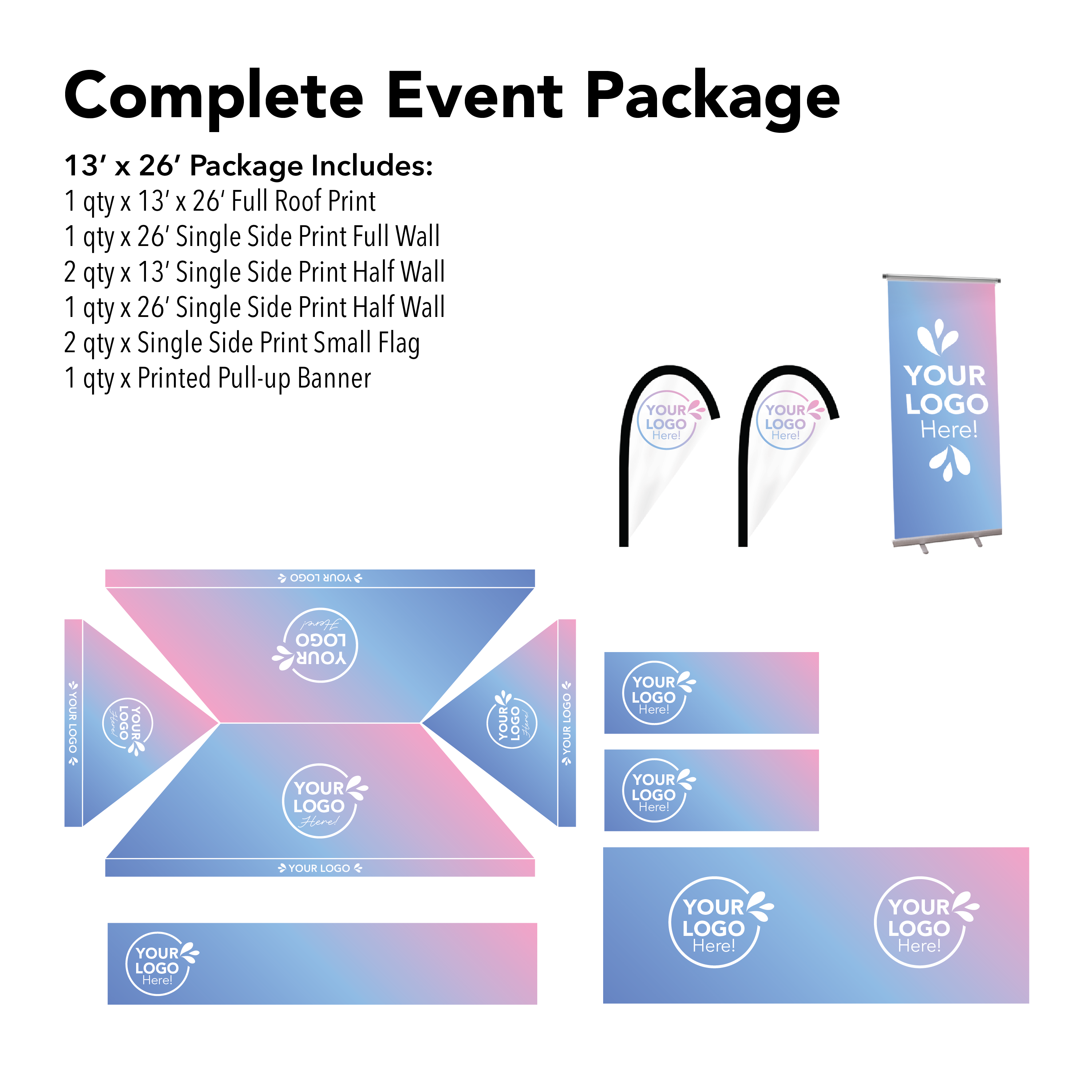 13x26 Custom Canopy Complete Event Package Details