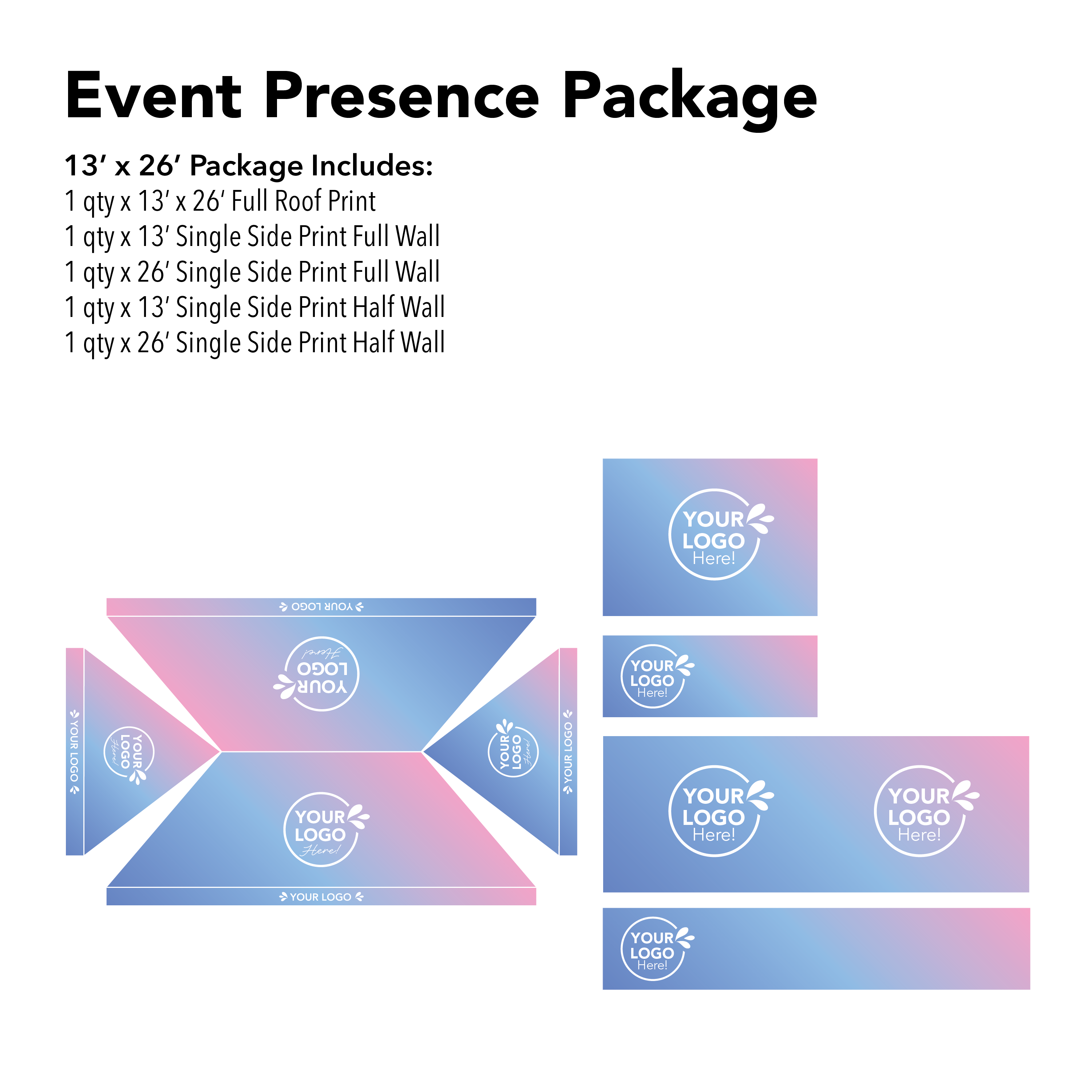 13' x 26' Custom Canopy Event Presenece Package Details