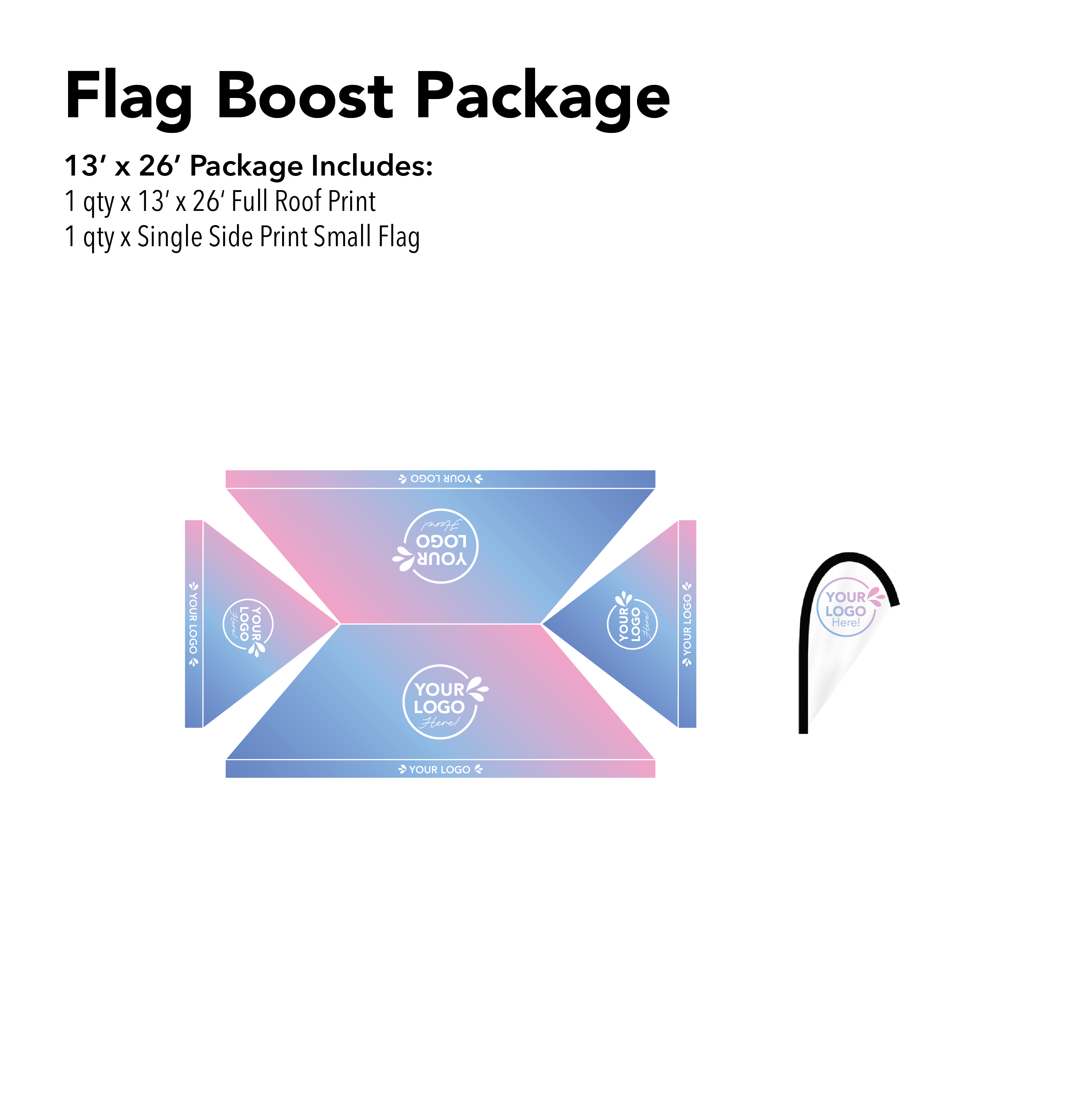 13x20 Custom Canopy Flag Boost Package Details