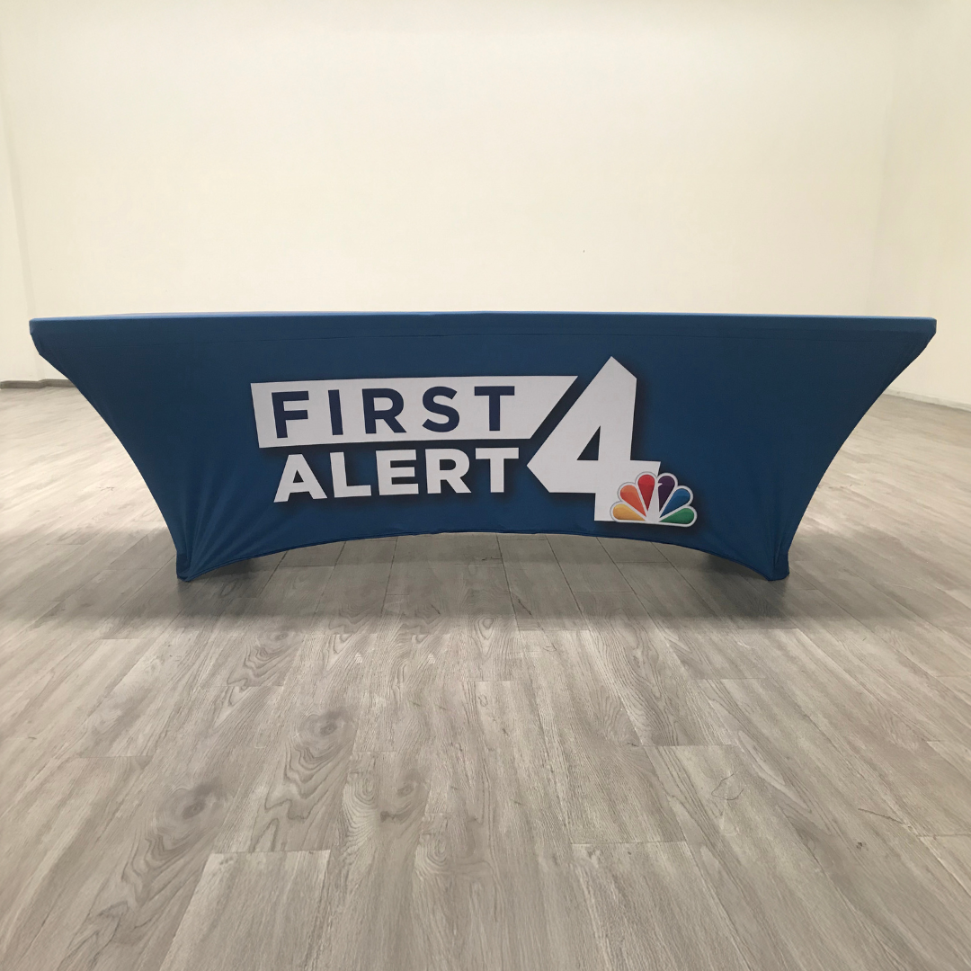 Custom Printed Stretch Table Cover for First Alert 4