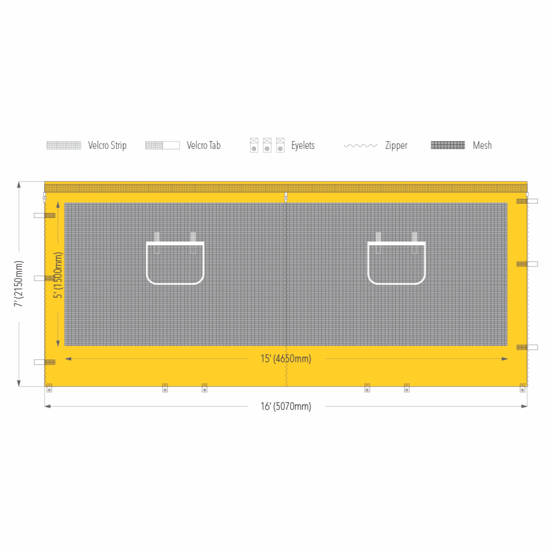 16' Canopy Service Window Wall | Canopy Accessory
