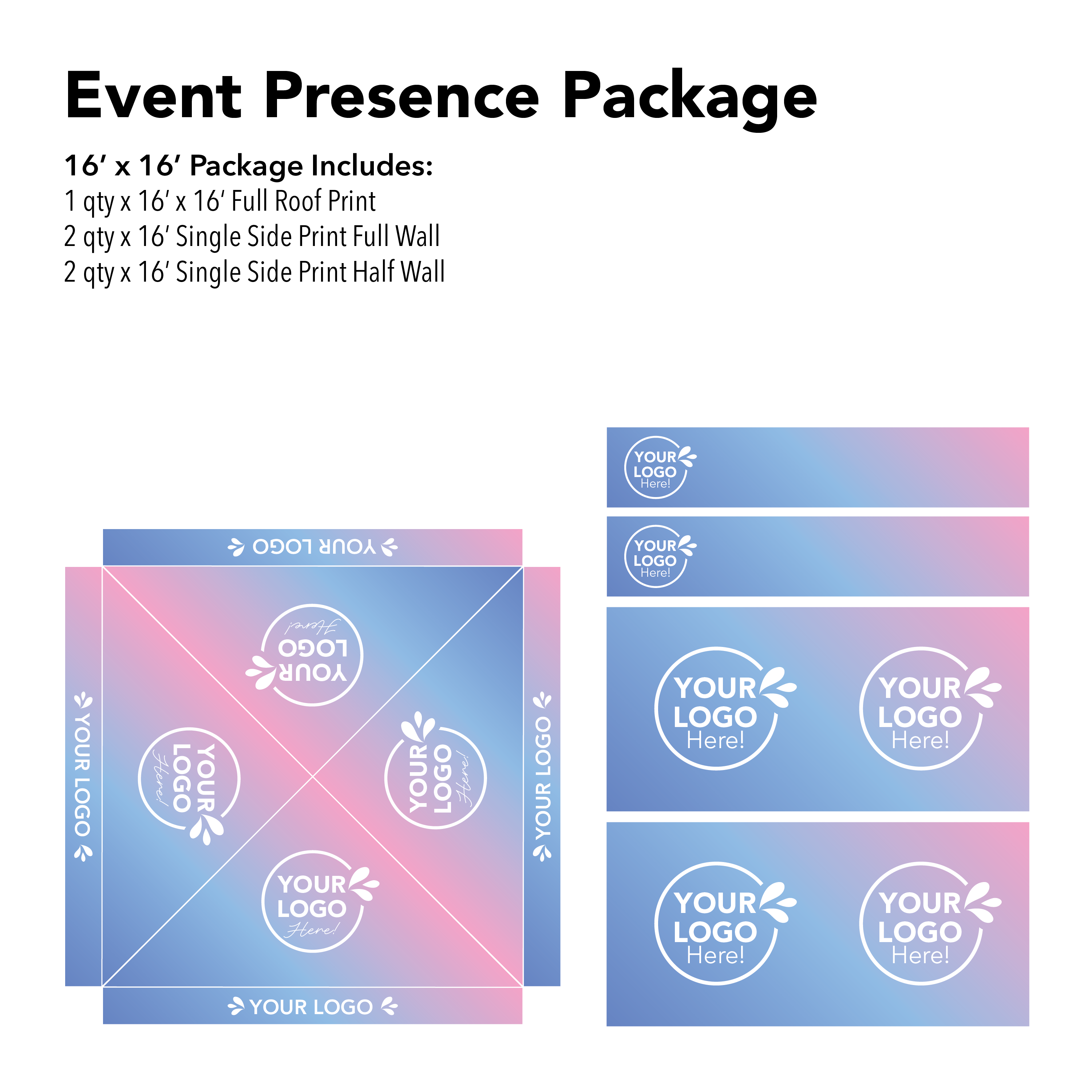 16x16 Custom Canopy Event Presence Package Details