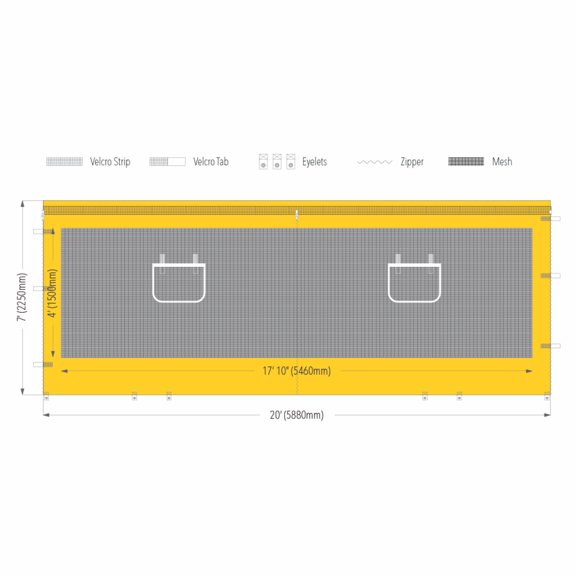 20' Tec Canopy Service Window Wall | Canopy Accessory