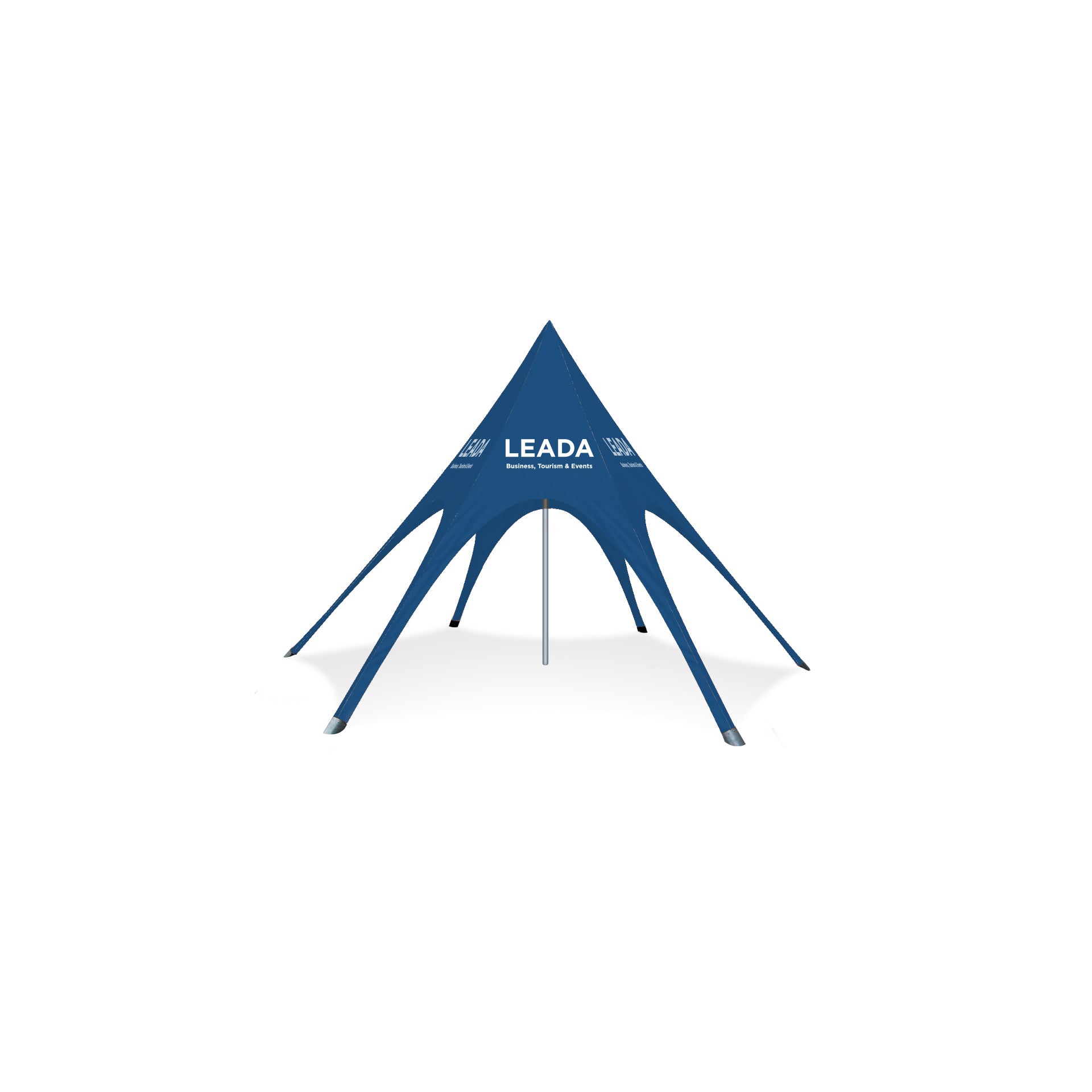 20ft Single Pole Custom Star Shade in Blue