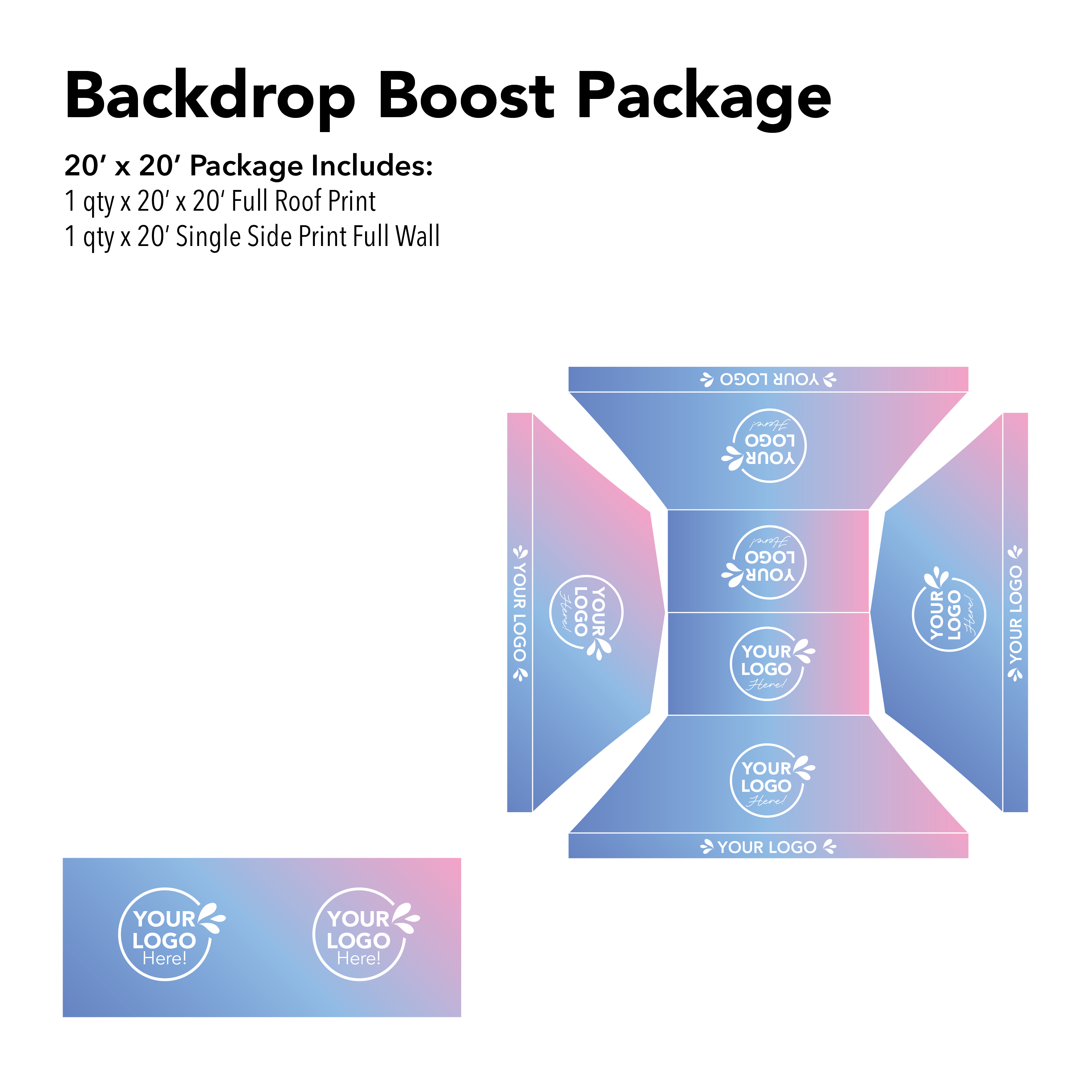 20x20 Custom Canopy Backdrop Boost Package Details