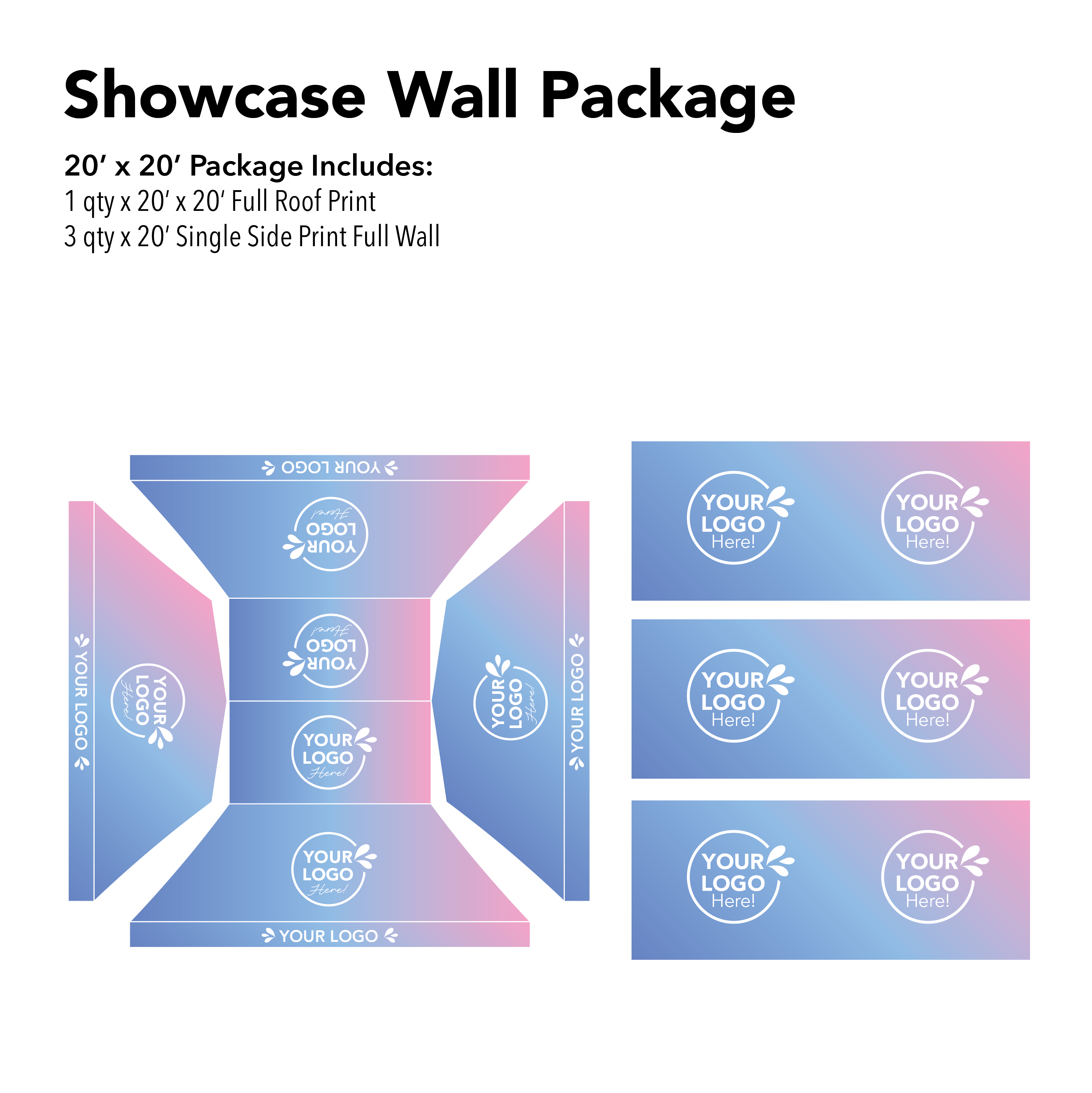 20' x 20' Custom Canopy Showcase Wall Package Details