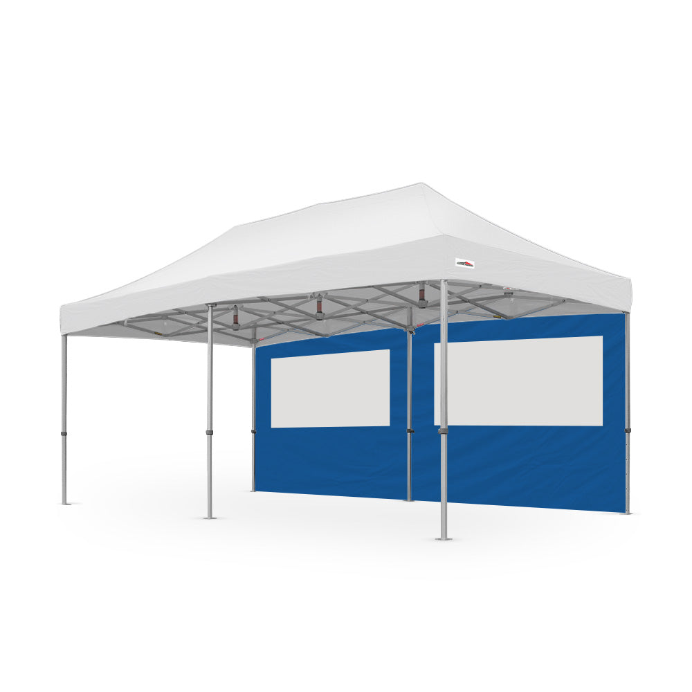 20' canopy PVC window wall in blue, made from 500D PVC-coated polyester