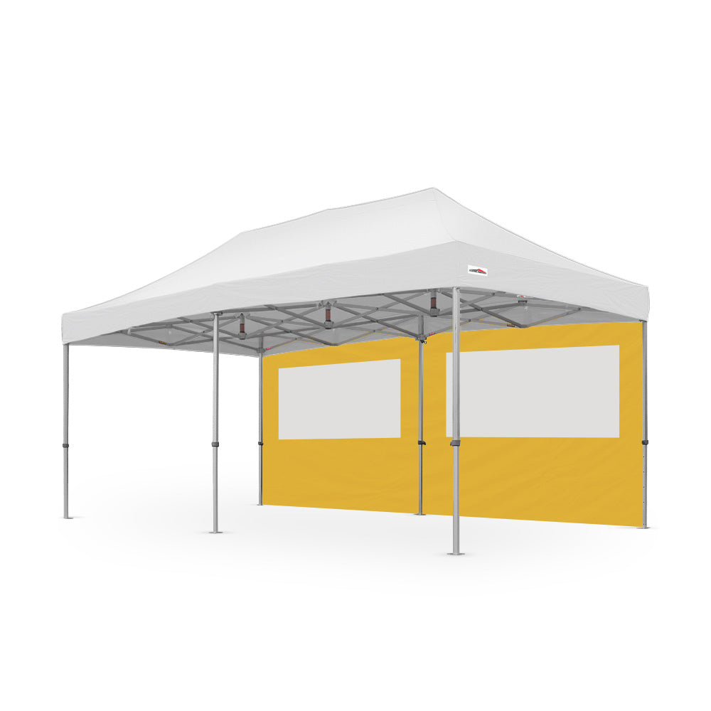 20' canopy PVC window wall in yellow, made from 500D PVC-coated polyester