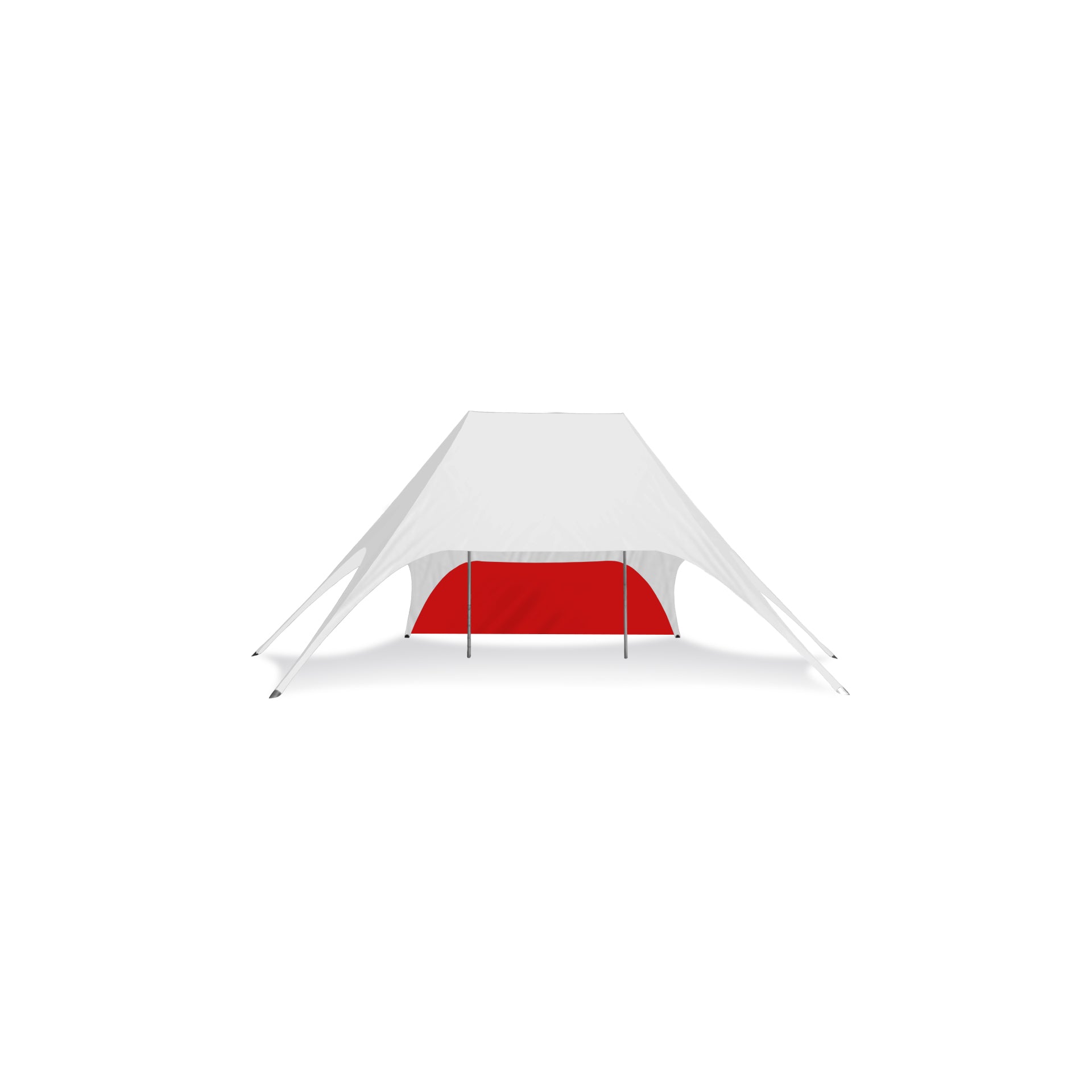 44ft x 28ft Double Pole Star Shade Large Wall in Red - Extreme Canopy