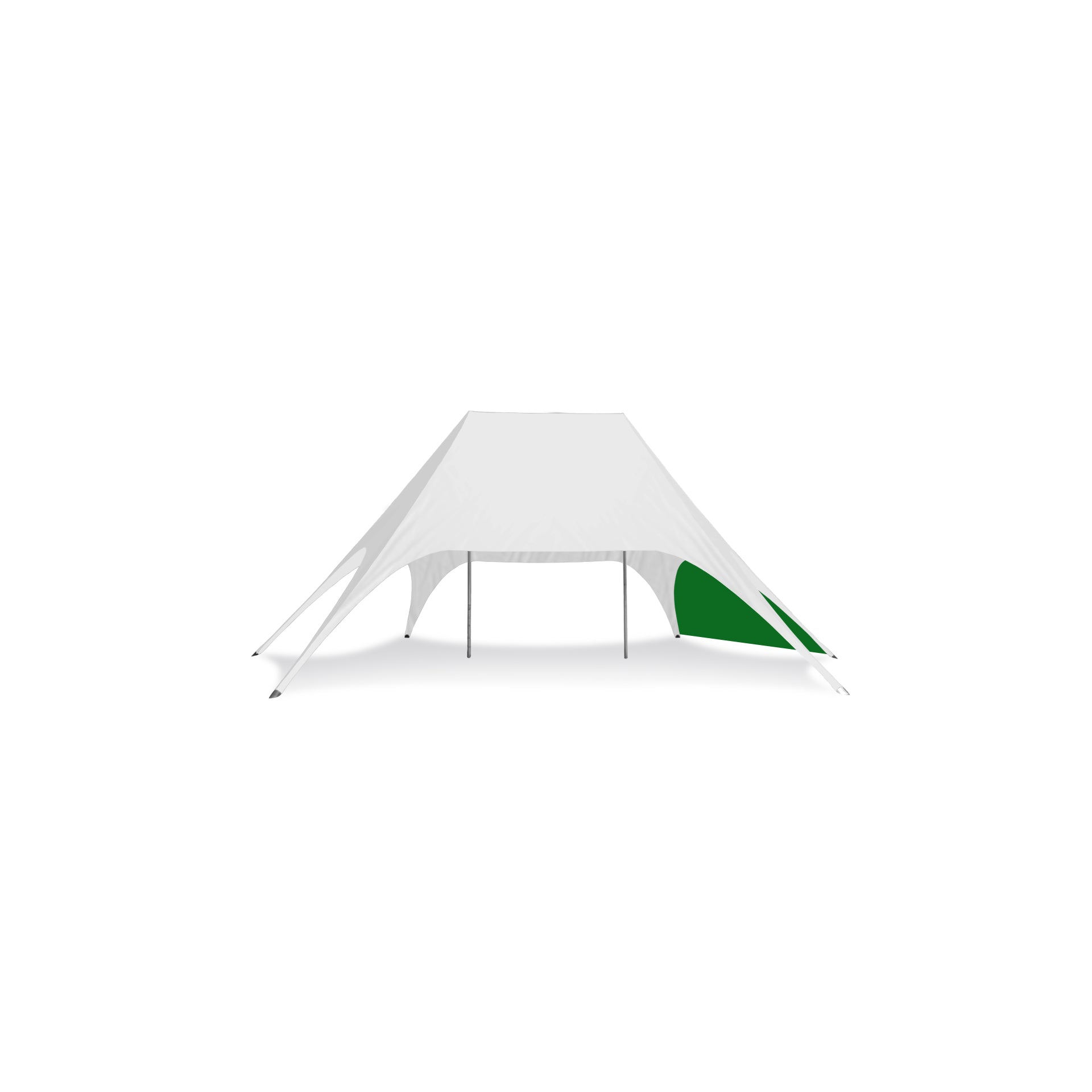 44ft x 28ft Double Pole Star Shade Small Wall in Green - Extreme Canopy