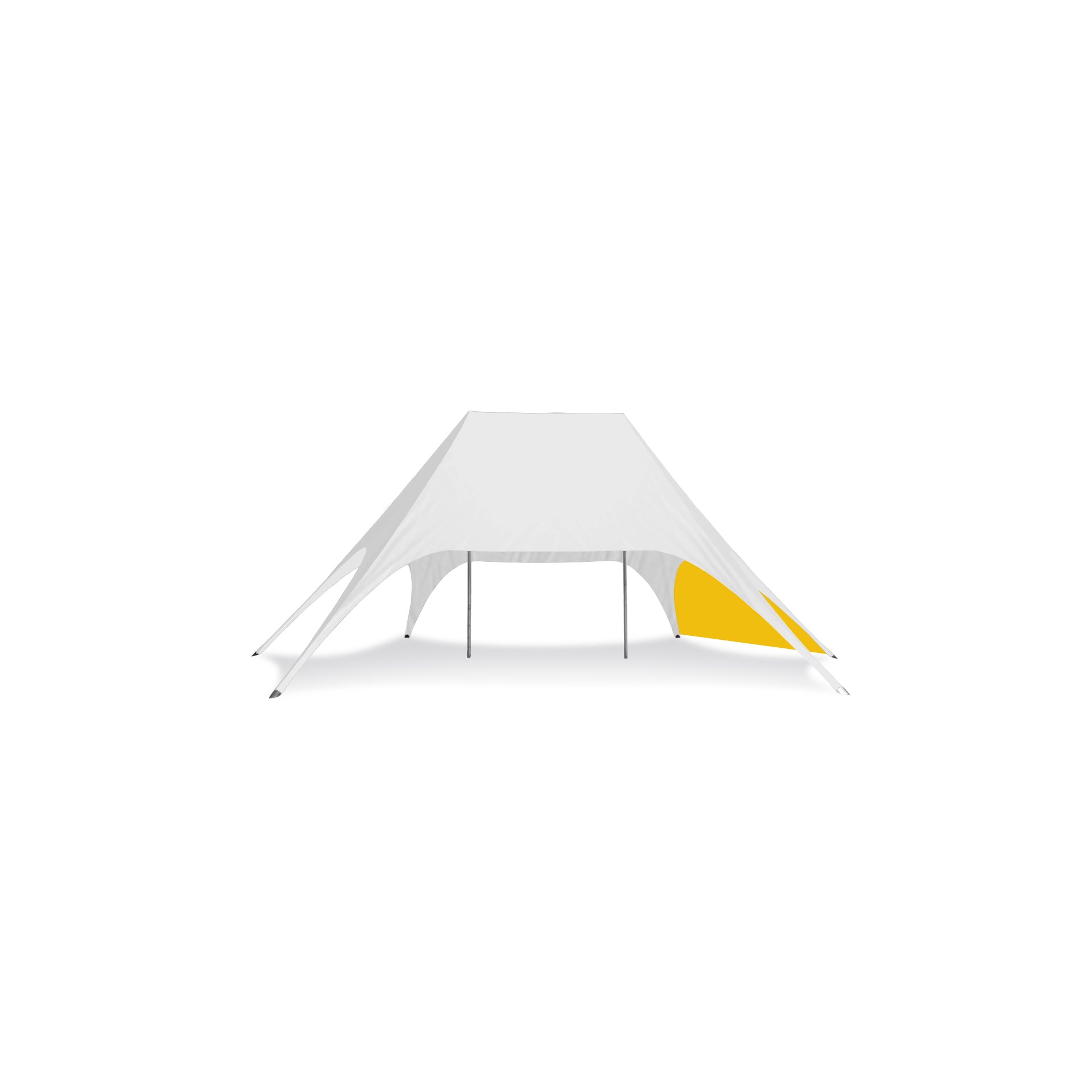 44ft x 28ft Double Pole Star Shade Small Wall in Yellow - Extreme Canopy