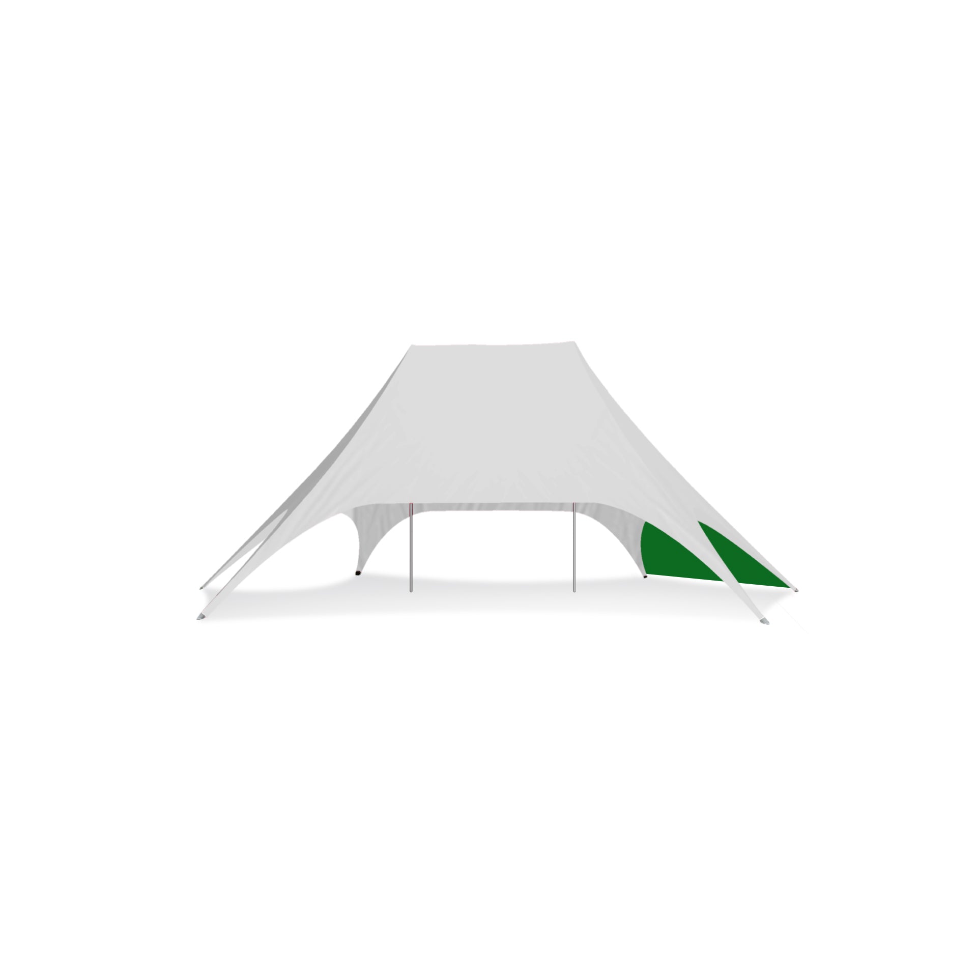 54ft x 34ft Double Pole Star Shade Small Wall in Green - Extreme Canopy