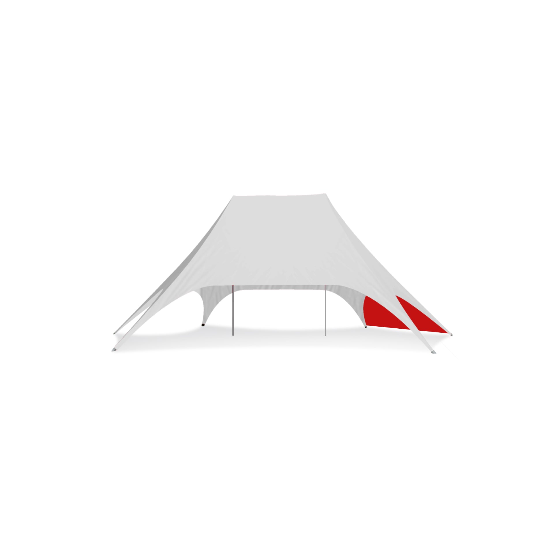 54ft x 34ft Double Pole Star Shade Small Wall in Red - Extreme Canopy