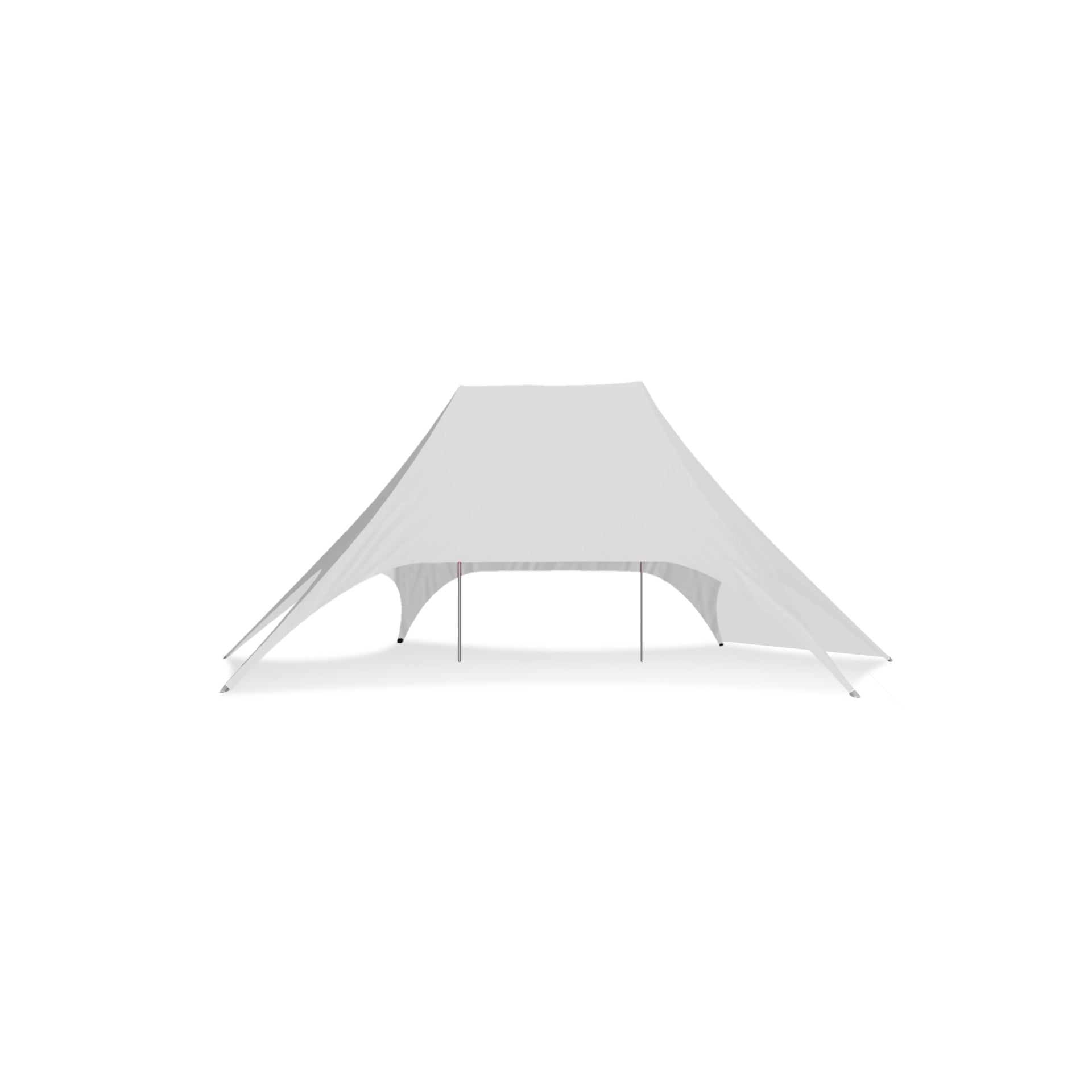 54ft x 34ft Double Pole Star Shade Small Wall in White - Extreme Canopy
