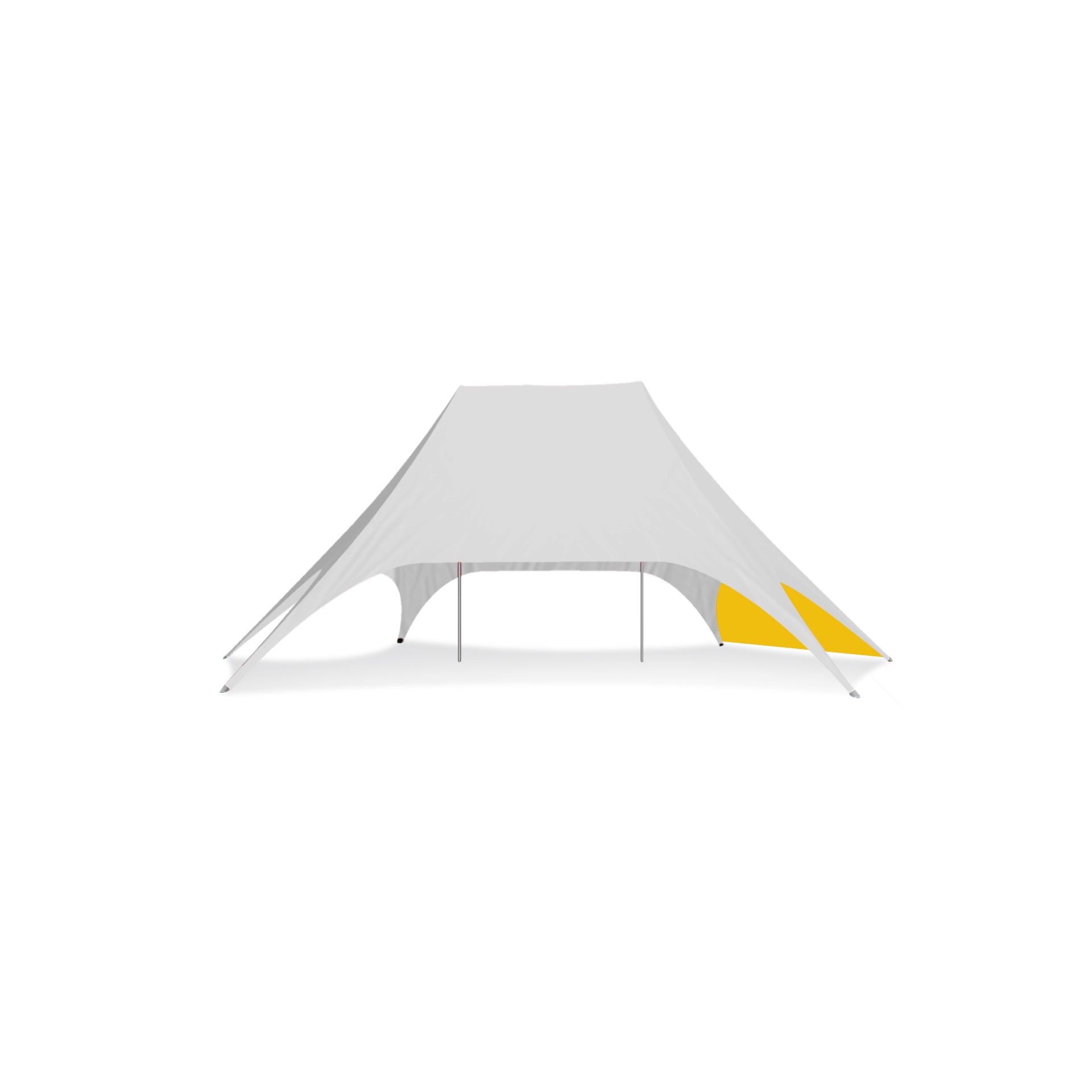 54ft x 34ft Double Pole Star Shade Small Wall in Yellow - Extreme Canopy