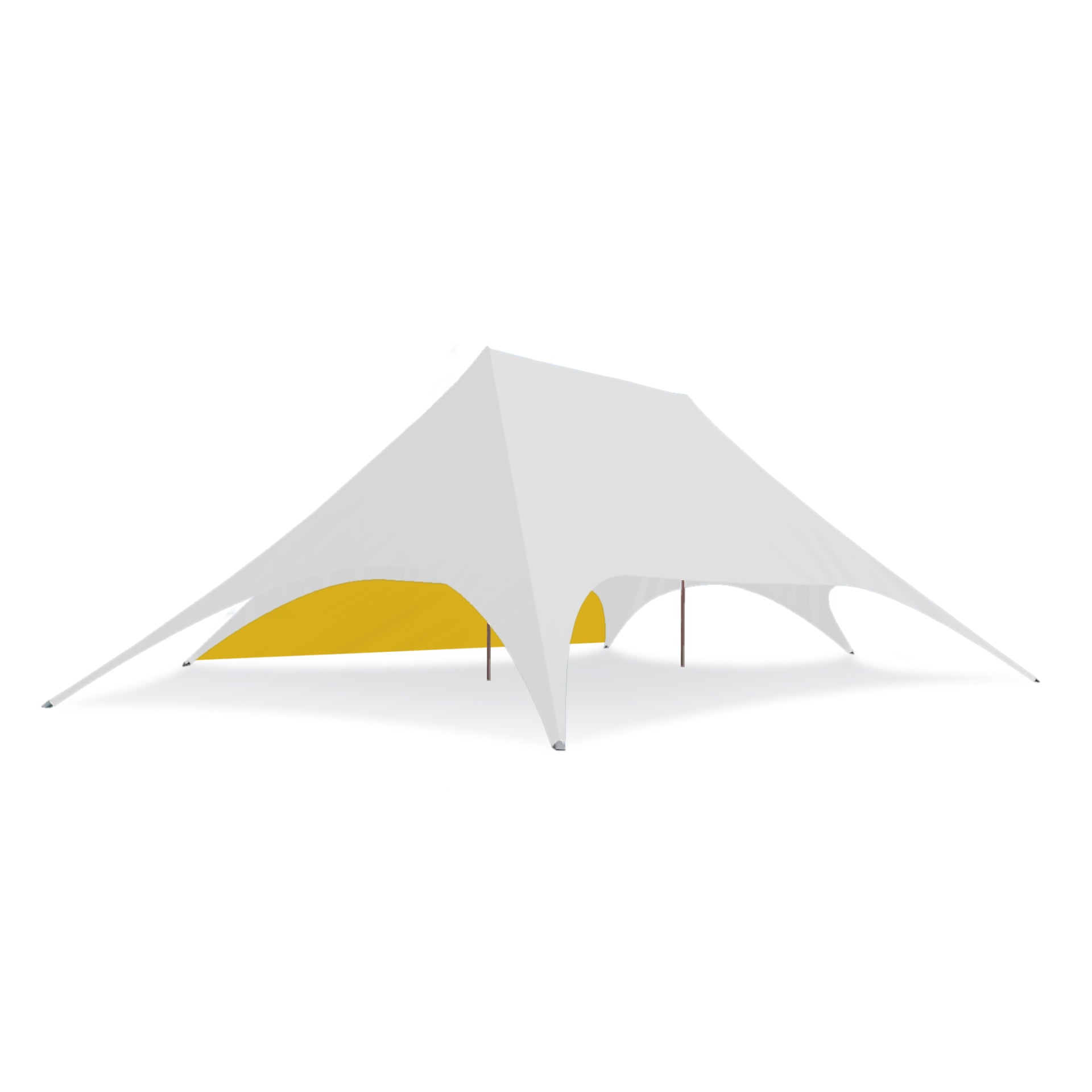 72ft x 46ft Double Pole Star Shade Large Wall in Yellow - Extreme Canopy