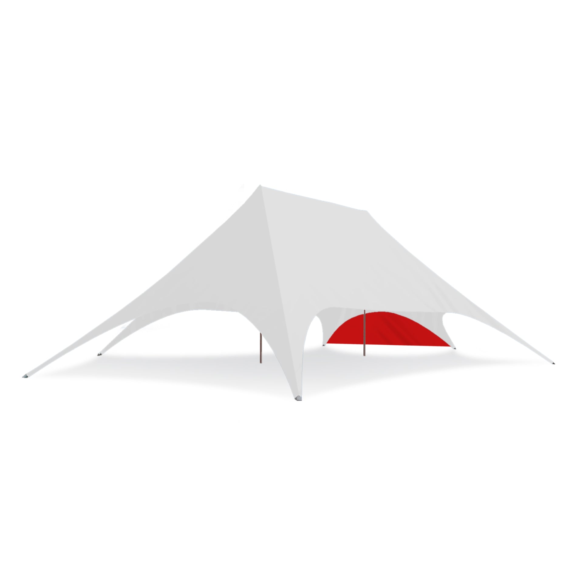 72ft x 46ft Double Pole Star Shade Small Wall in Red - Extreme Canopy