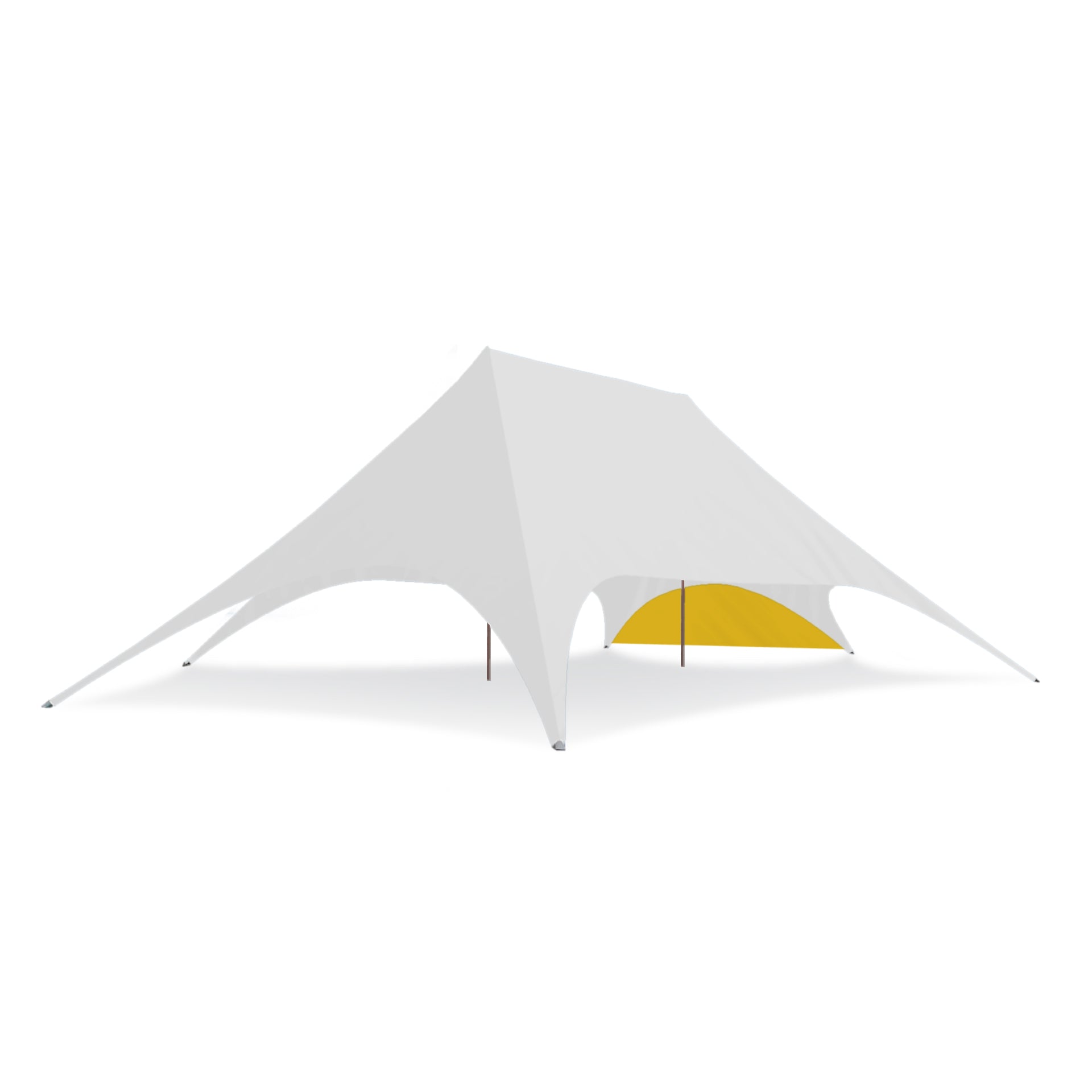 72ft x 46ft Double Pole Star Shade Small Wall in Yellow - Extreme Canopy