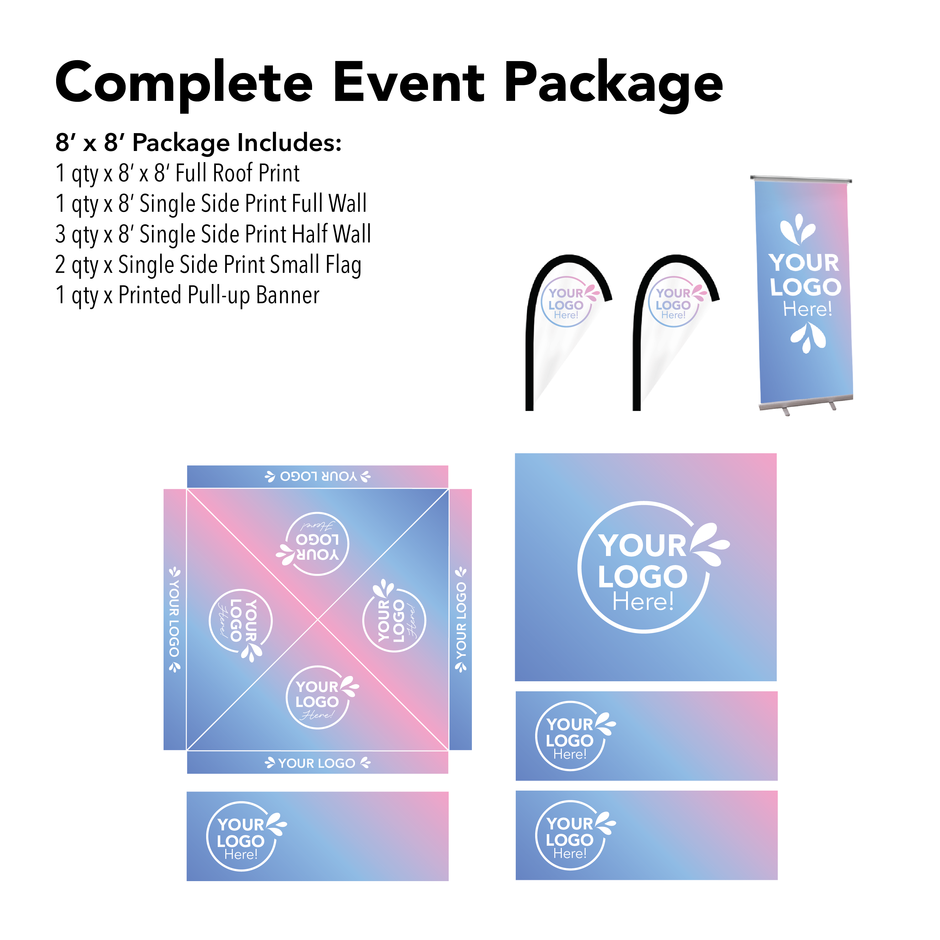 8' x 8' Custom Canopy Complete Event Package by Extreme Canopy