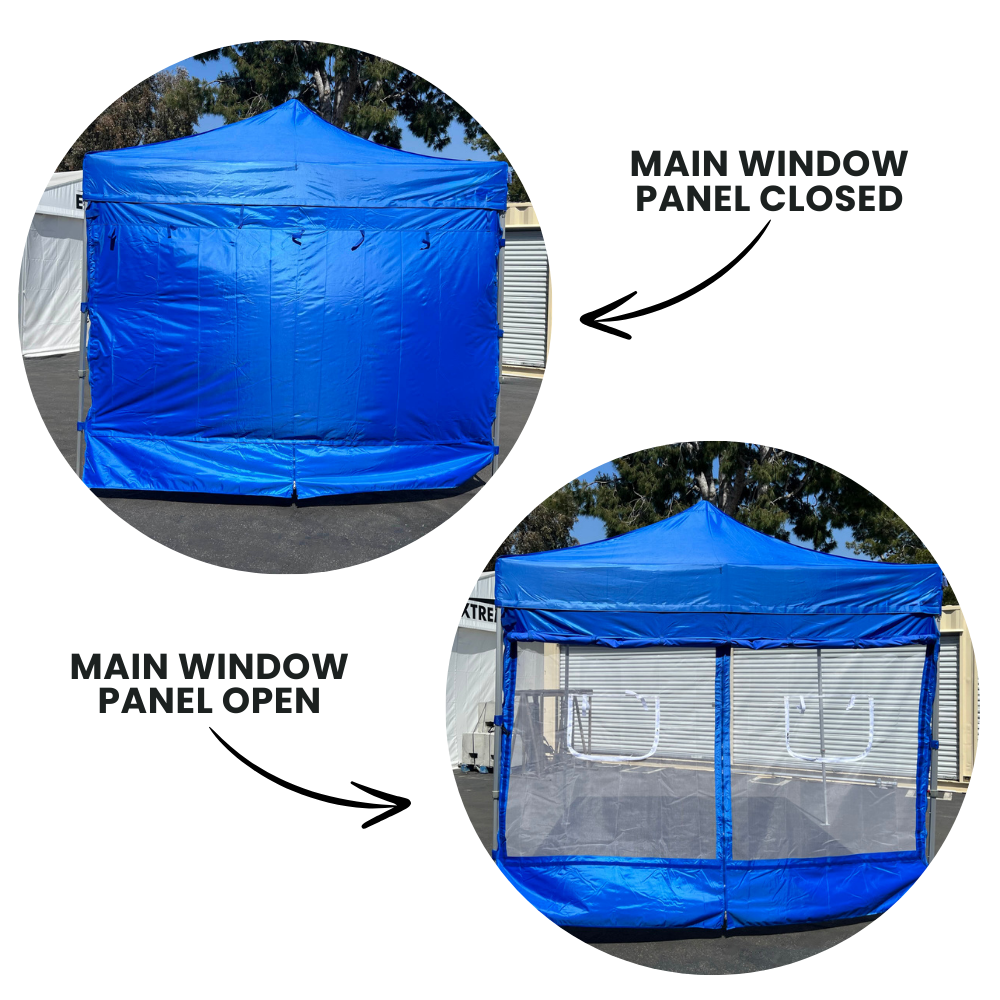 8' Canopy Service Window Wall Plain with Closed and Open Panel