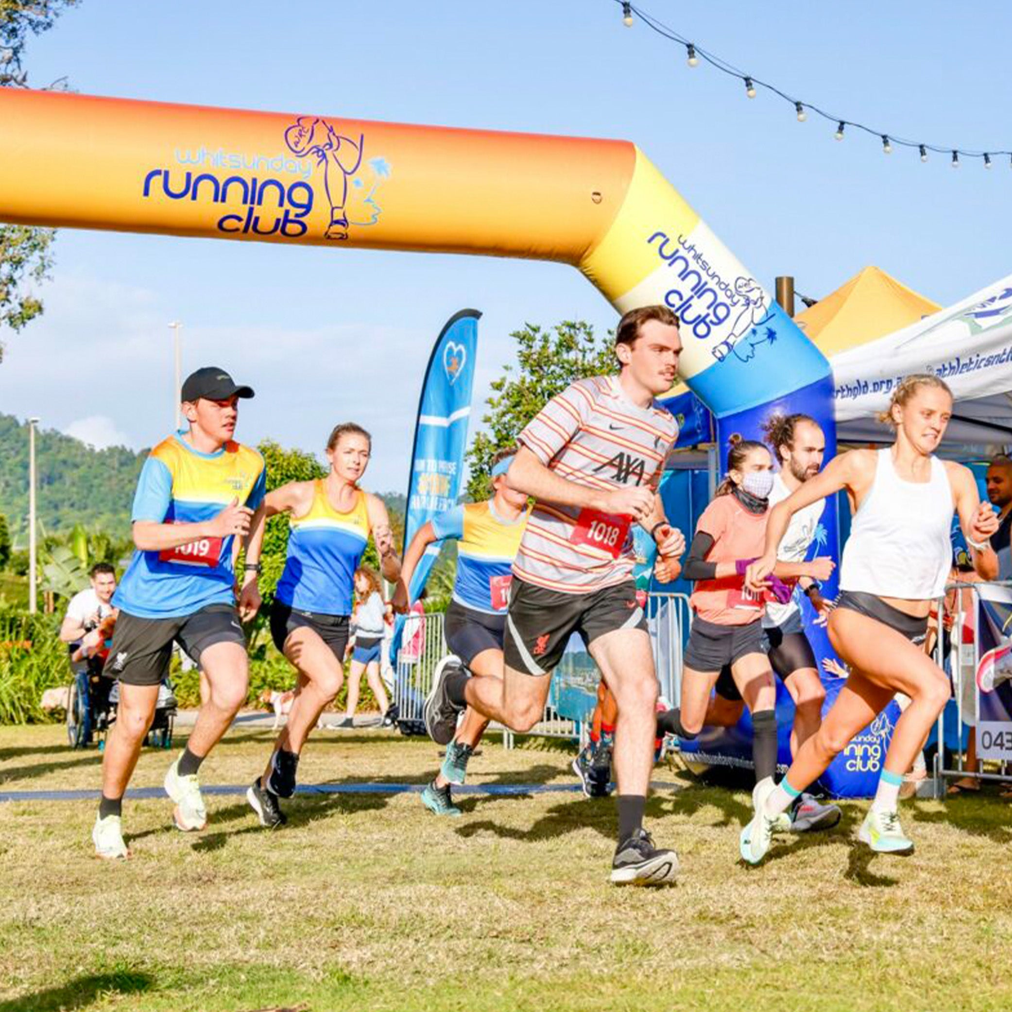Custom Printed 26' Chamfer Arch for Running Club by Extreme Canopy