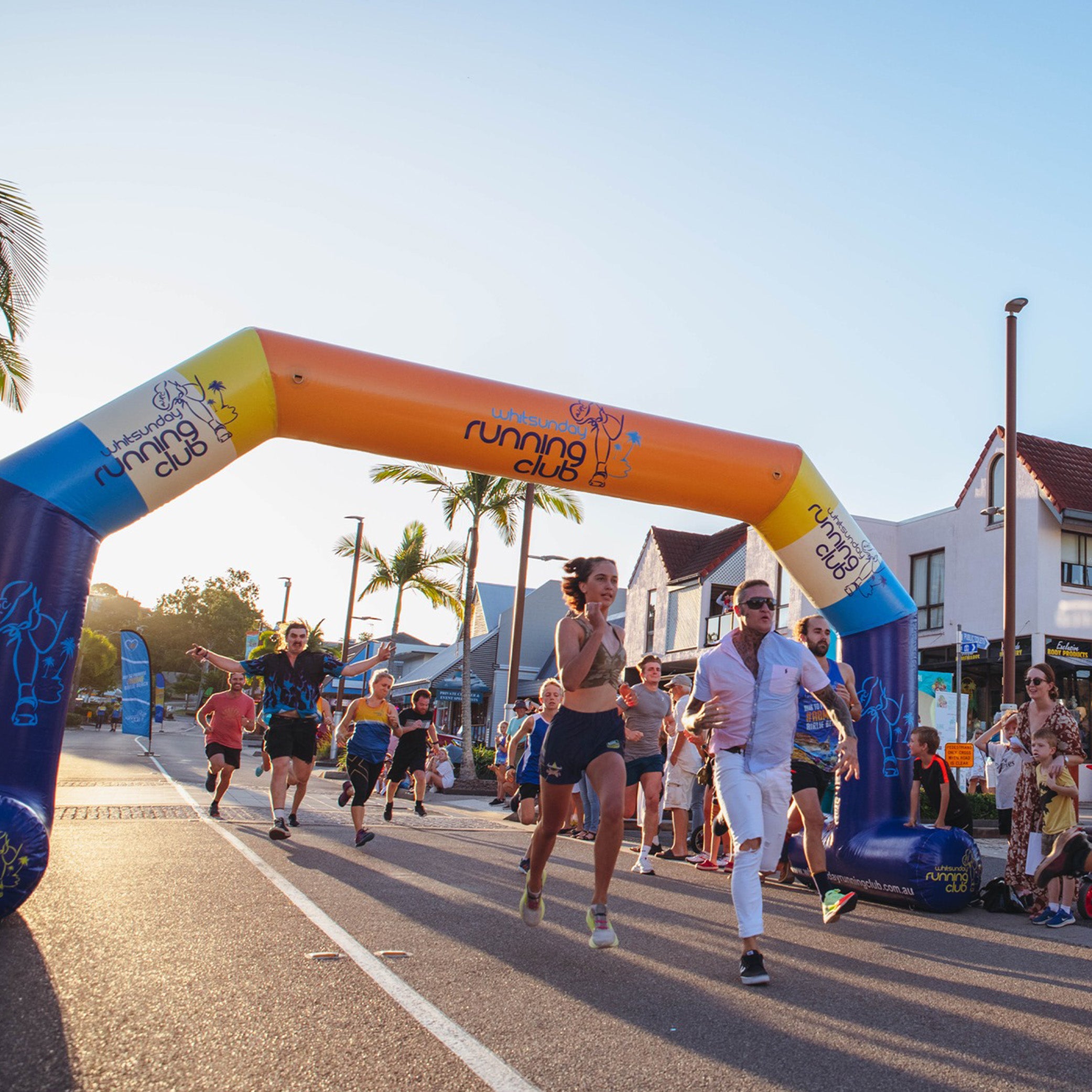 Custom Printed 26' Chamfer Arch for Running Club - Extreme Canopy